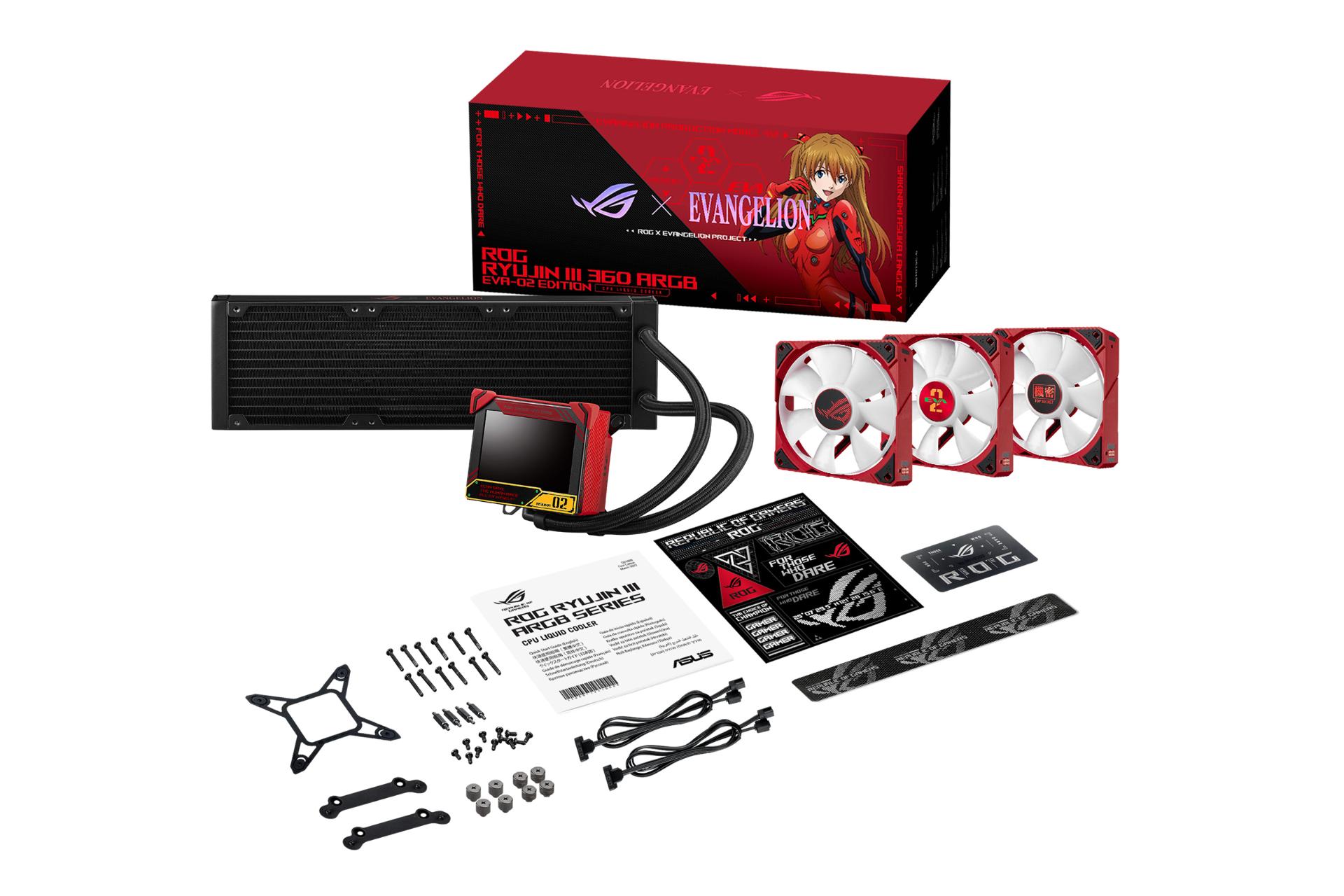 خنک کننده مایع ایسوس ASUS ROG RYUJIN III 360 ARGB EVA-02 EDITION با جعبه و اقلام همراه