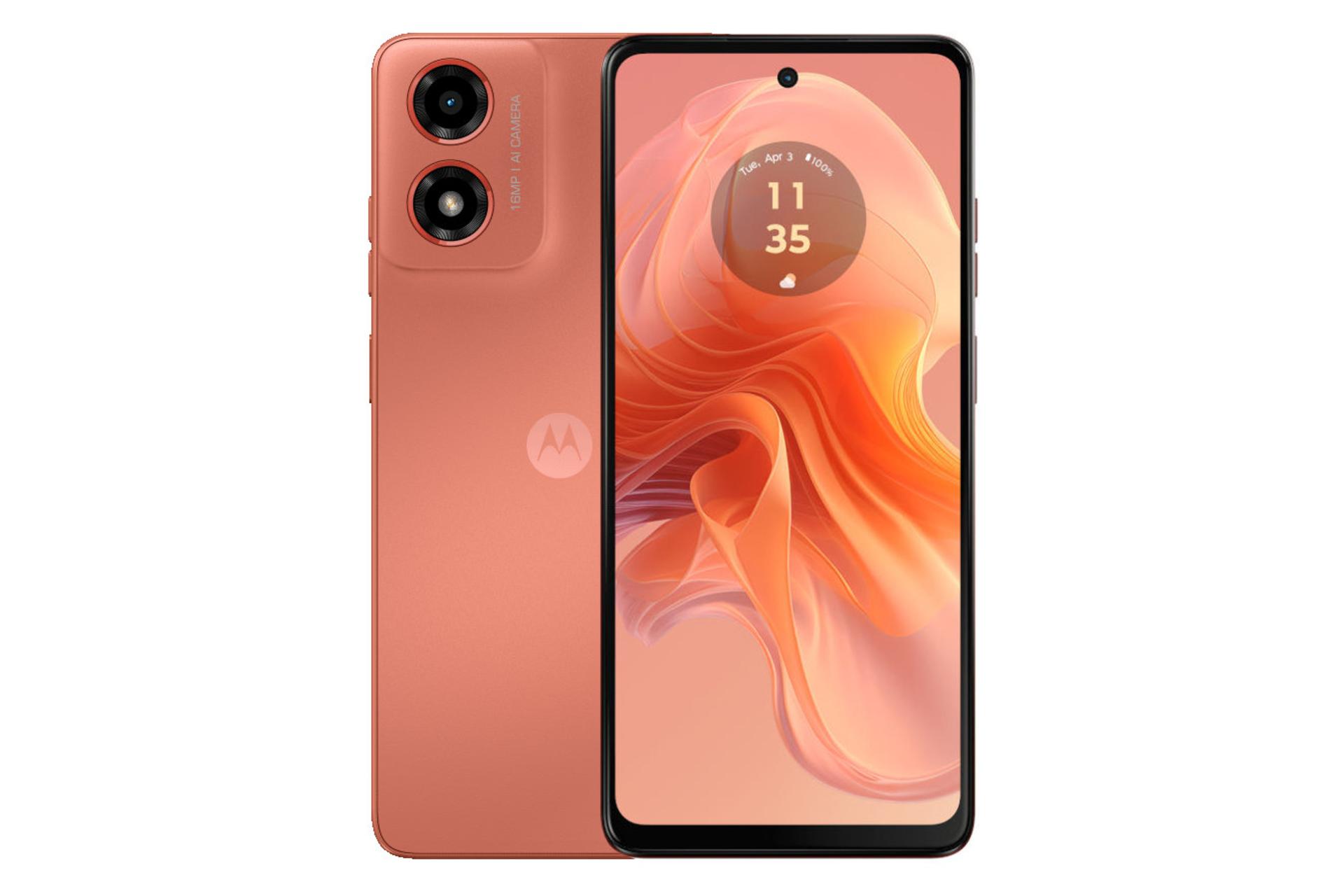 پنل جلو و پشت گوشی موبایل موتو G04s موتورولا نارنجی / Motorola Moto G04s