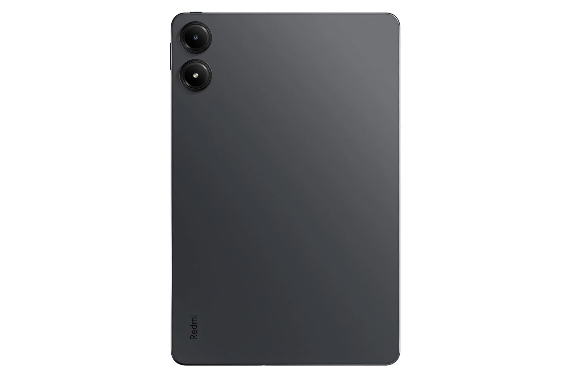 نمای پنل پشت تبلت ردمی پد پرو شیائومی / Xiaomi Redmi Pad Pro با نمایش لوگو و دوربین پنل پشت رنگ خاکستری تیره