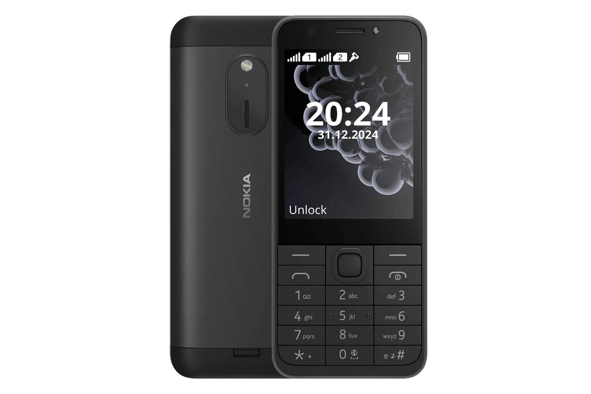 پنل جلو و پشت گوشی موبایل نوکیا 230 نسخه 2024 مشکی / Nokia 230 2024