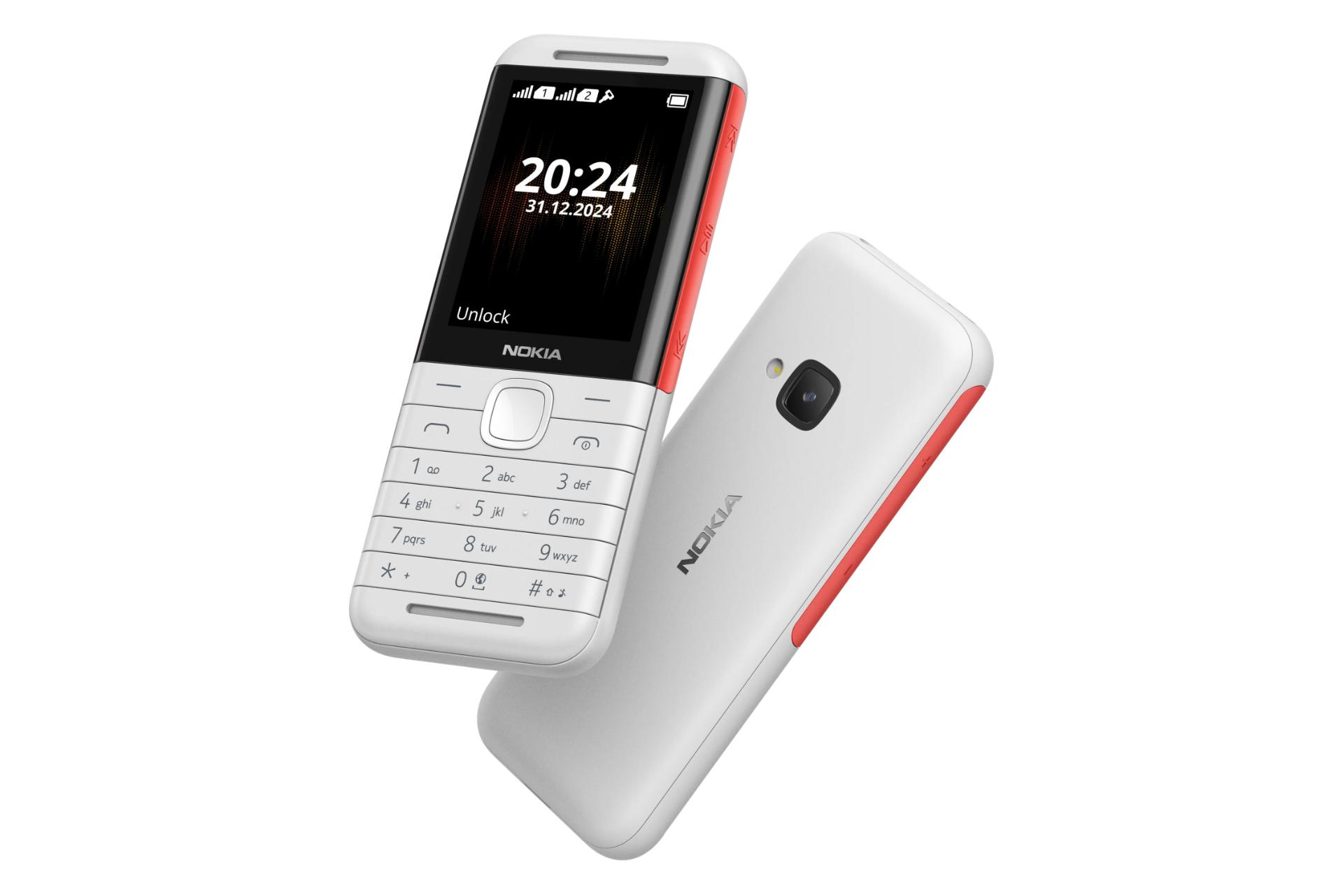 پنل جلو و پشت گوشی موبایل نوکیا 5310 نسخه 2024 سفید و قرمز / Nokia 5310 2024