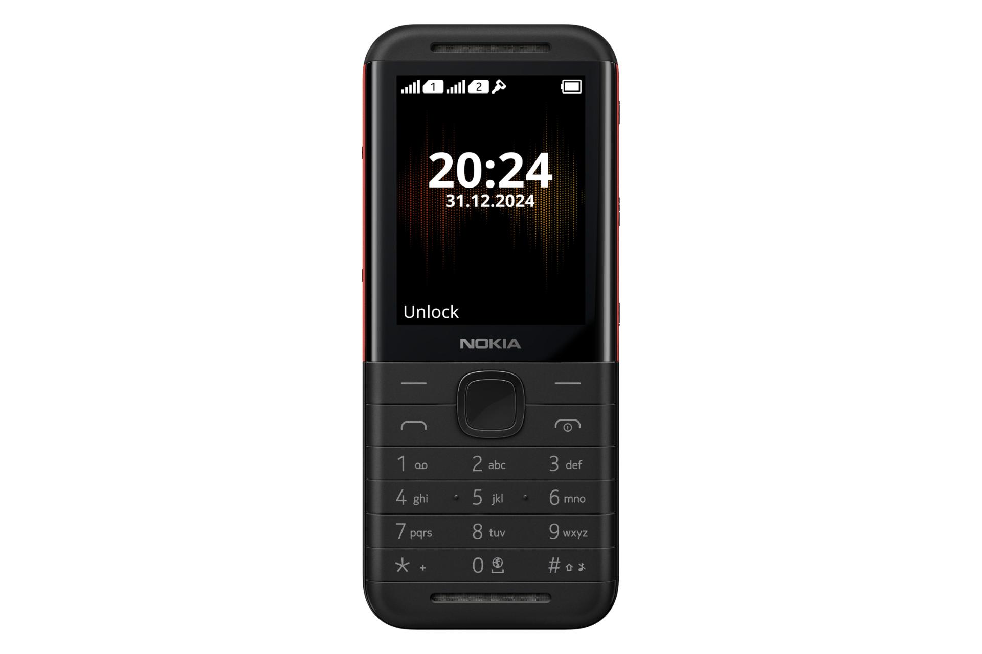 پنل جلو و صفحه کلید گوشی موبایل نوکیا 5310 نسخه 2024 مشکی و قرمز / Nokia 5310 2024