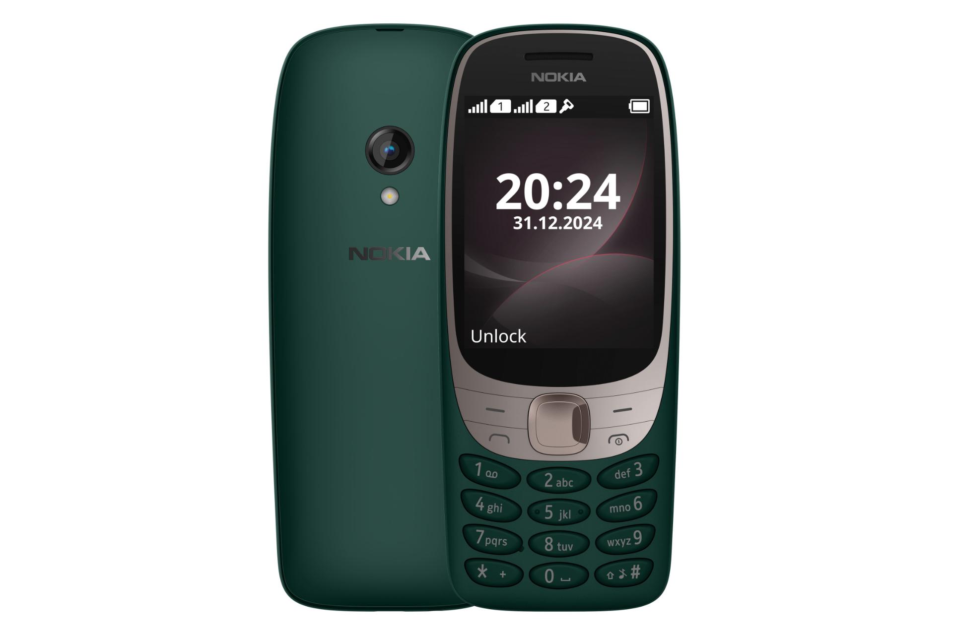 پنل جلو و پشت گوشی موبایل نوکیا 6310 نسخه 2024 سبز / Nokia 6310 2024