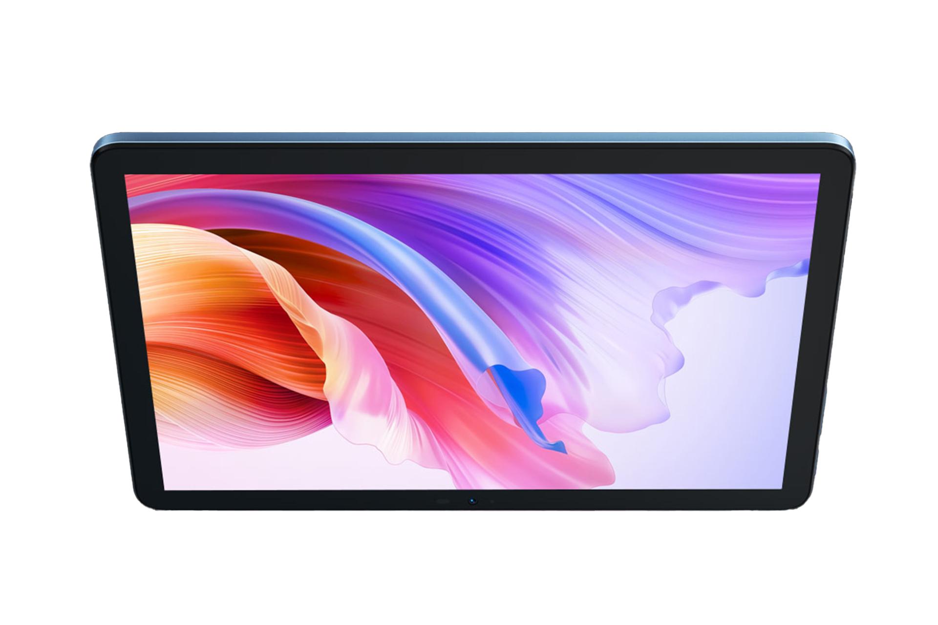 نمای روبه‌روی تبلت اسکال پد 7 بلک ویو / Blackview Oscal PAD 7 با نمایشگر روشن و نمایش لبه کناری رنگ آبی