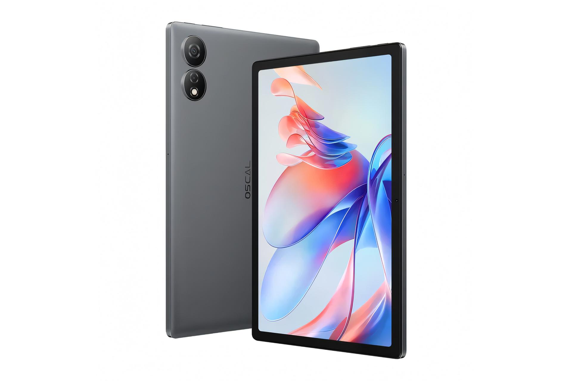 نمای نیمرخ تبلت اسکال پد 80 WIFI بلک ویو / Blackview Oscal Pad 80 WIFI با نمایش لبه های کناری رنگ خاکستری تیره