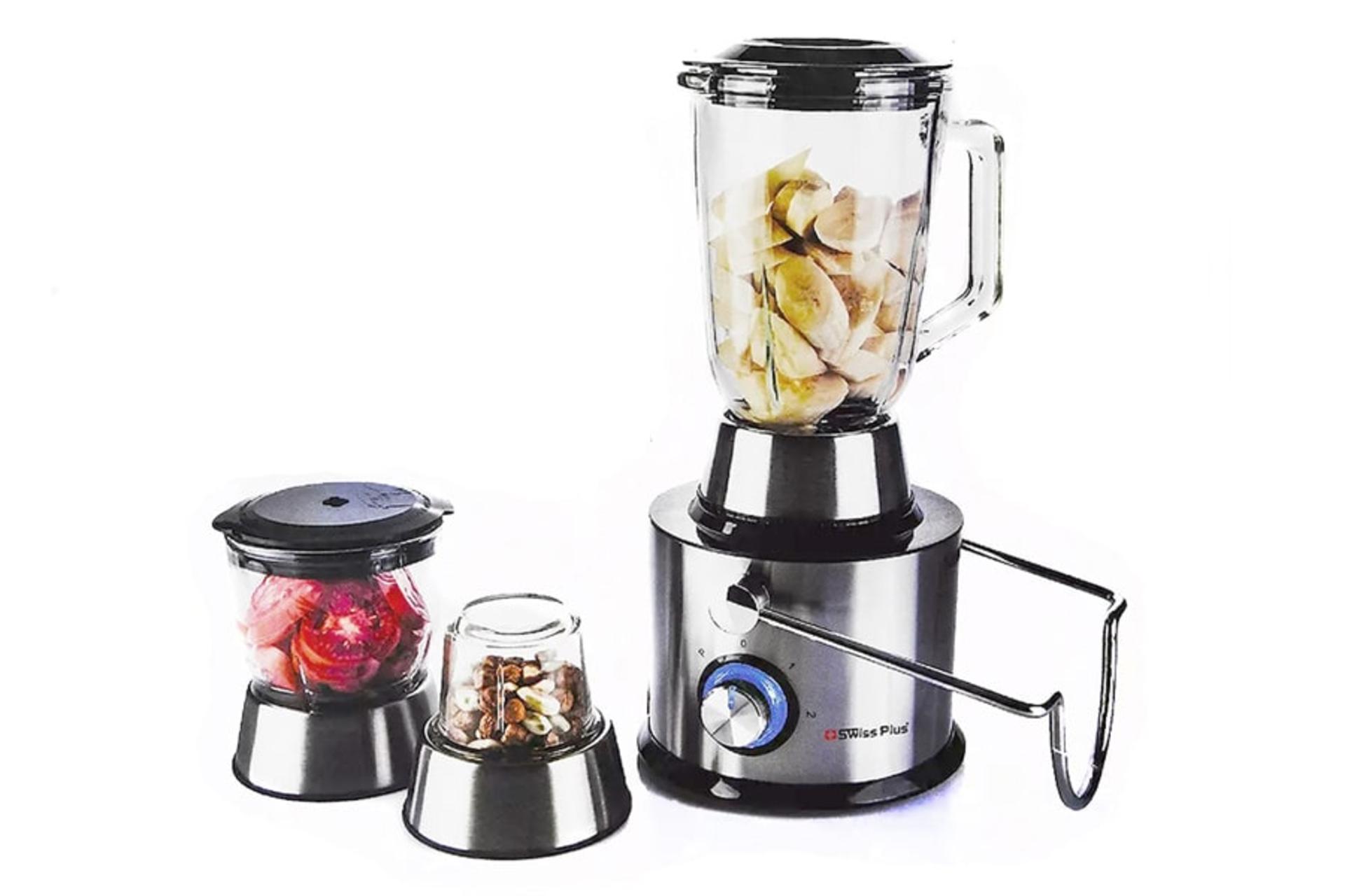 مخلوط کن شیشه‌ای آبمیوه گیری 4 کاره سوئیس پلاس JE-8420S