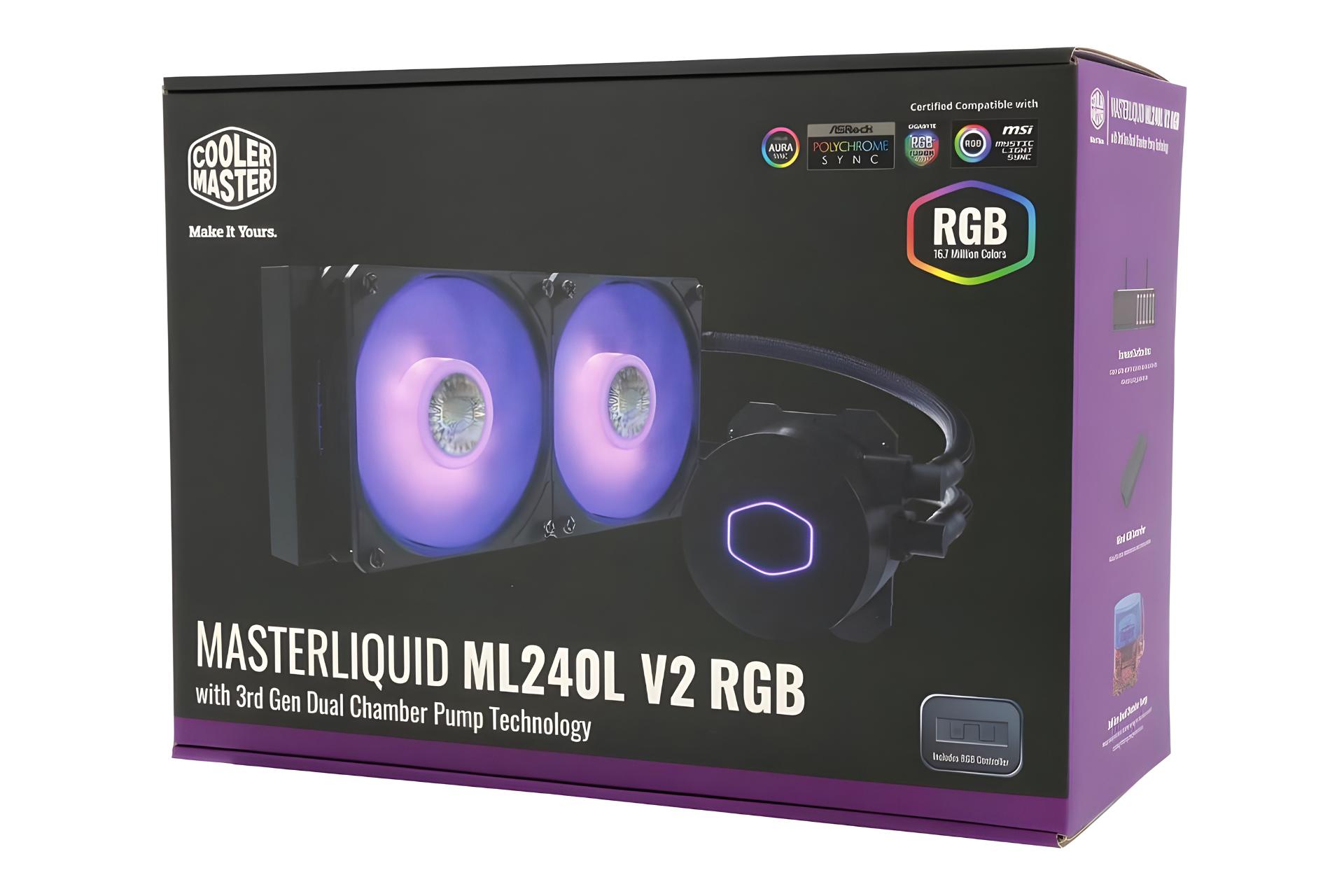 جعبه خنک کننده مایع کولر مستر Cooler Master MASTERLIQUID ML240L V2 RGB