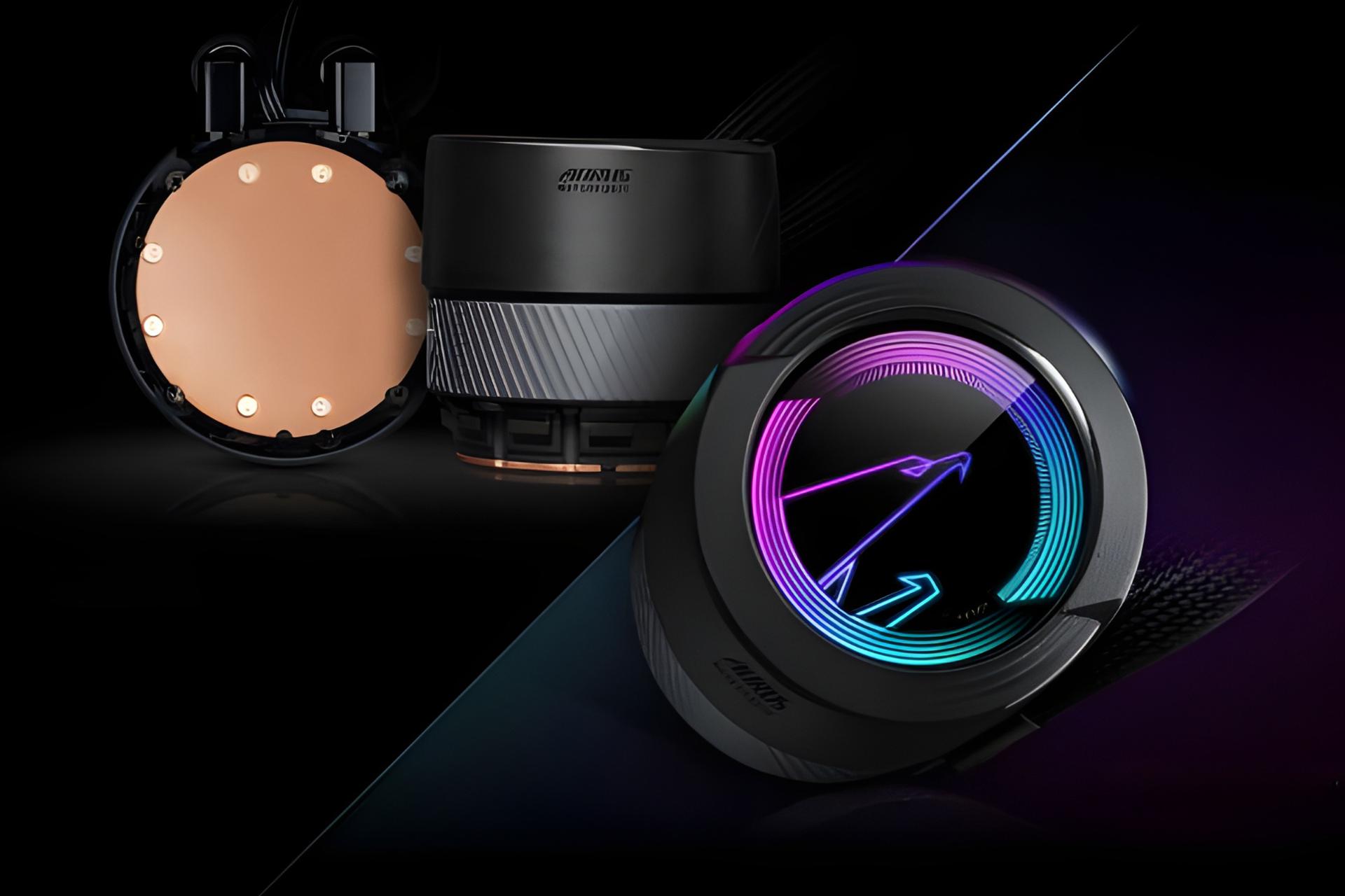 نماهای مختلف واتربلاک خنک کننده مایع گیگابایت GIGABYTE AORUS WATERFORCE 240