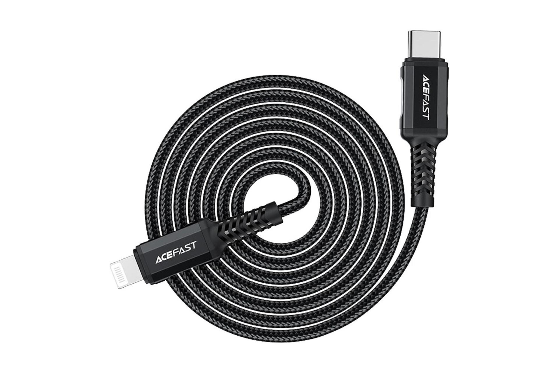 کابل شارژ USB ایس فست Type-C به Lightning مدل C4-01 با طول 1 متر رنگ مشکی