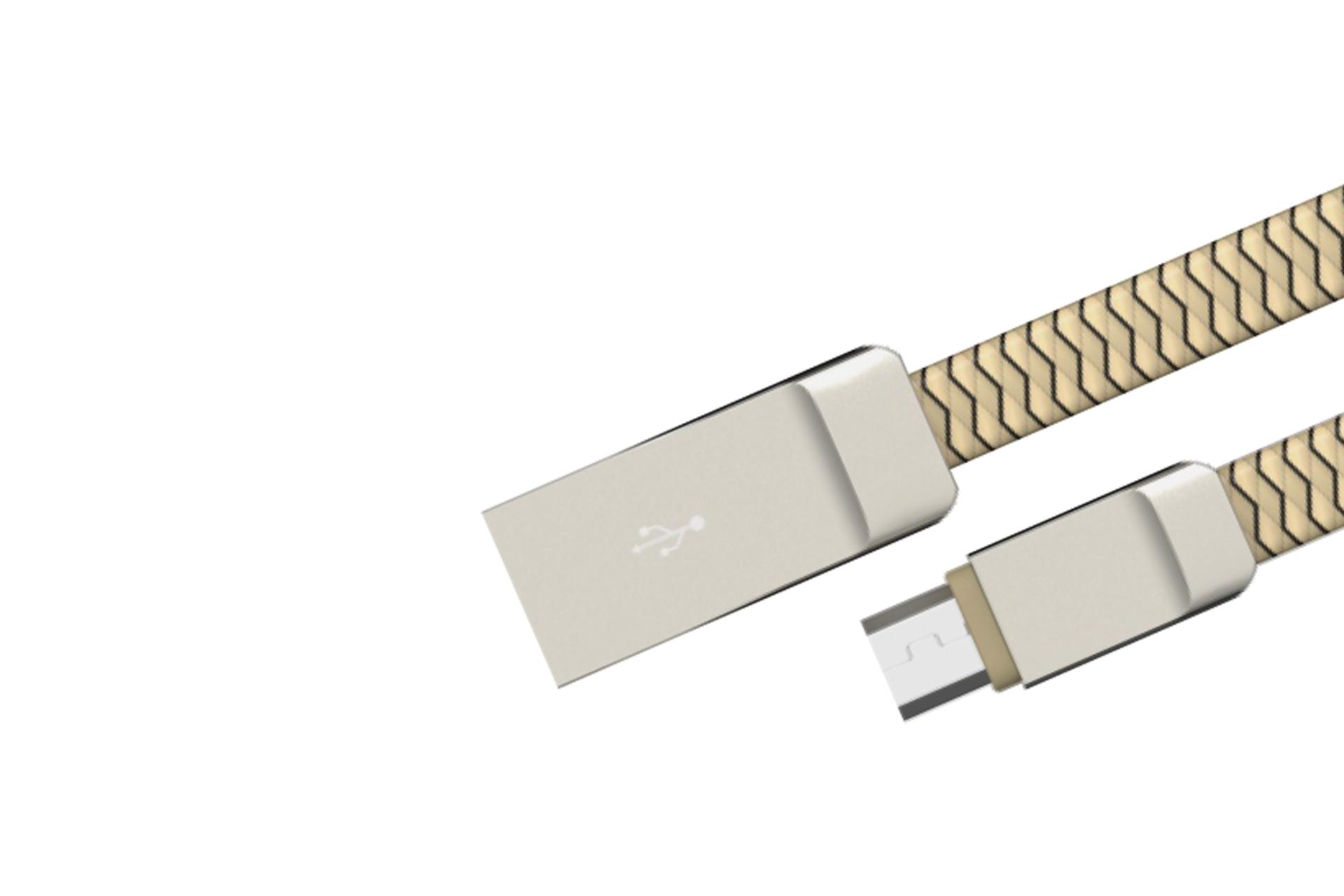 کانکتور و اتصال کابل شارژ USB الدینیو Type-A به Micro-USB مدل Zinc Alloy با طول 1 متر