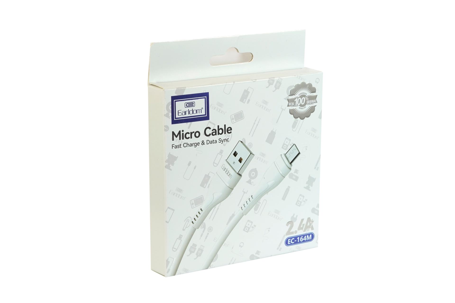 جعبه کابل شارژ USB ارلدام Type-A به Micro-USB مدل EC-164M با طول 1 متر