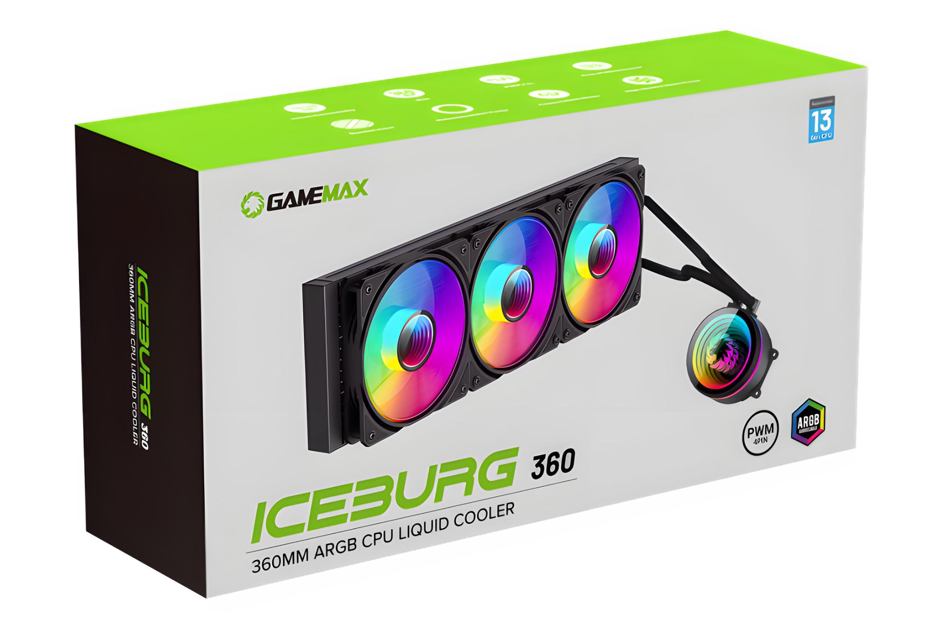جعبه خنک کننده مایع گیم مکس GAMEMAX ICEBURG 360 Infinity Black