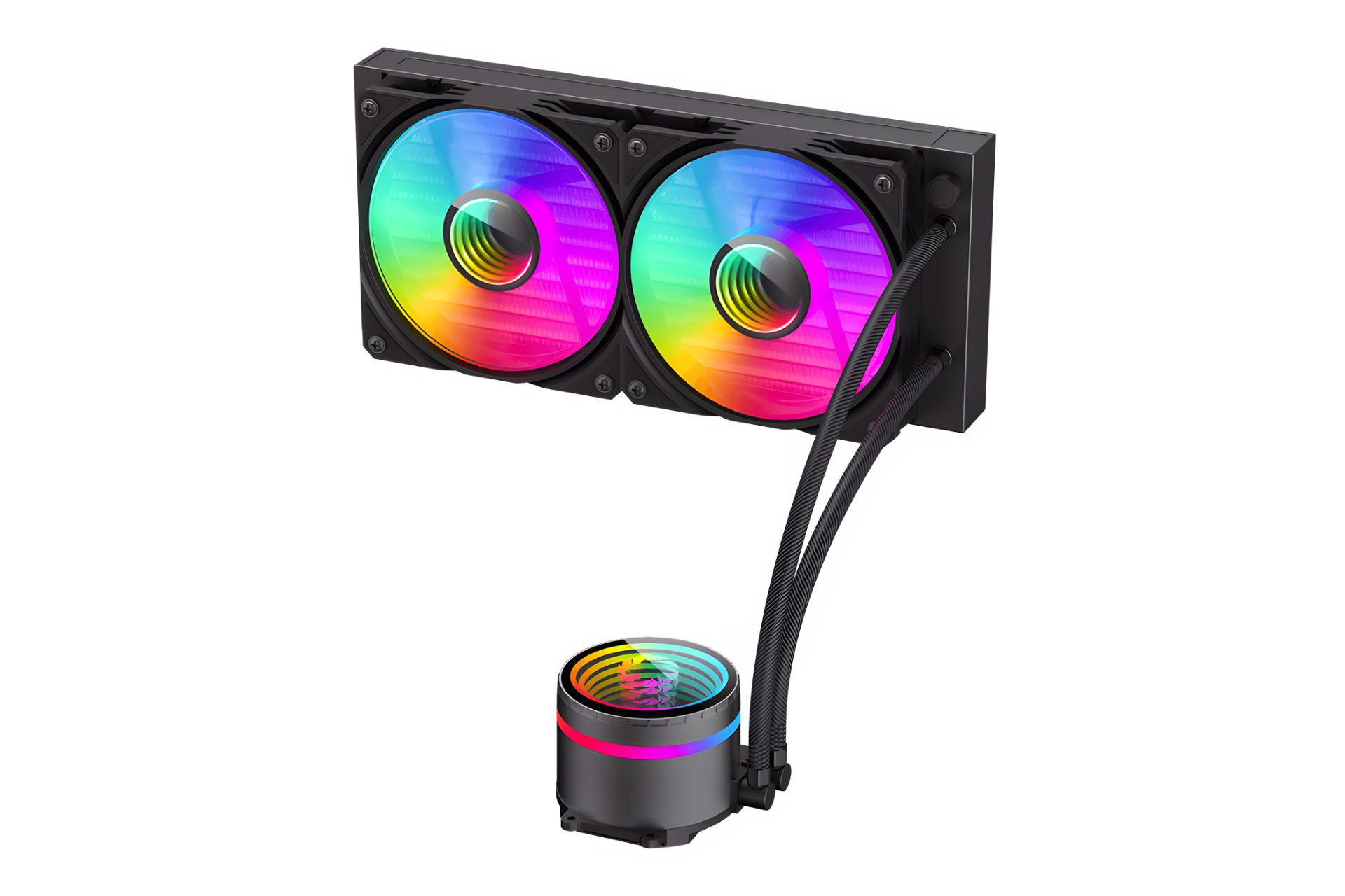 نمای کناری خنک کننده مایع گیم مکس GAMEMAX ICEBURG 240 Infinity Black