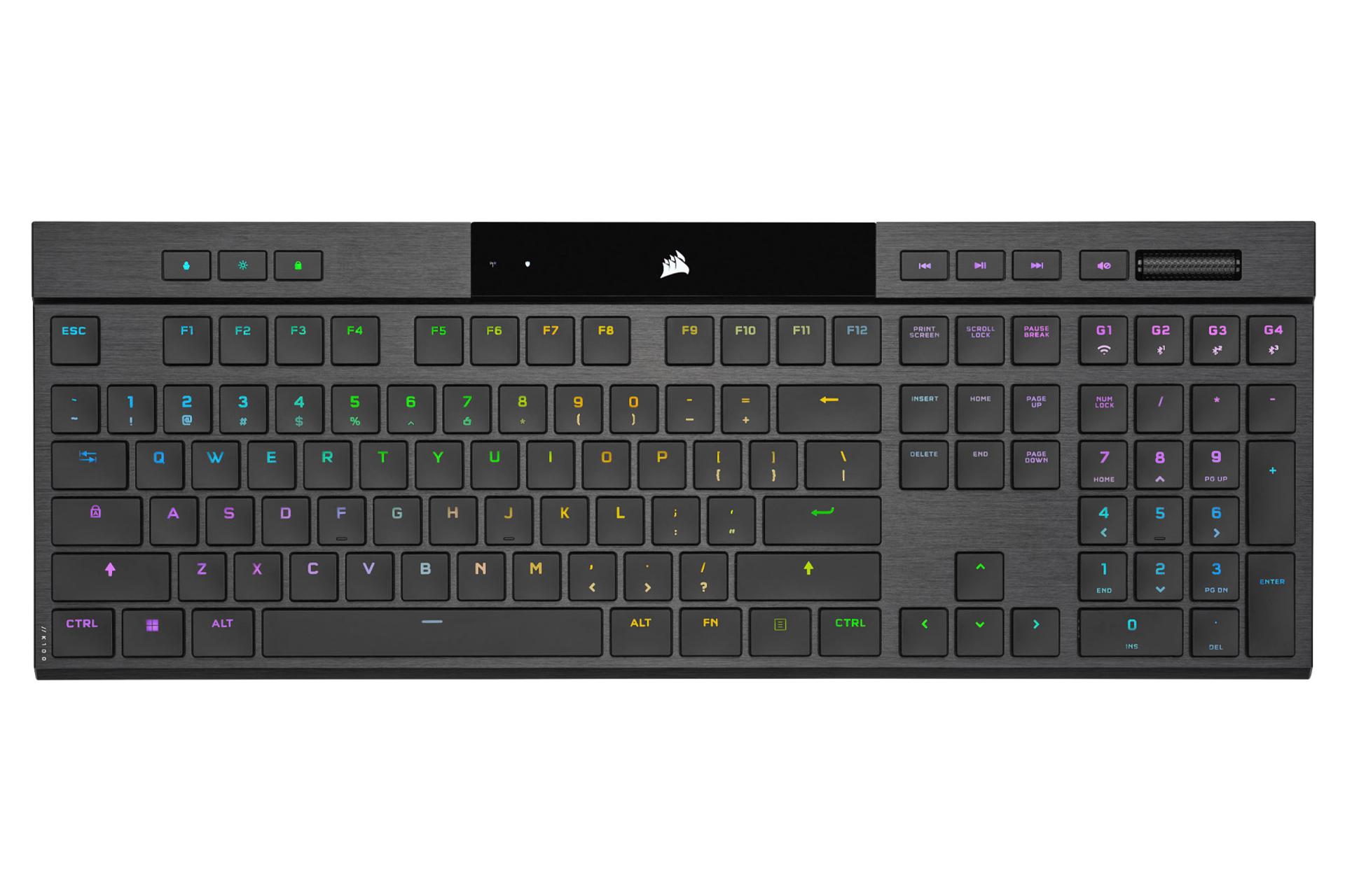 نمای بالا و دکمه های کیبورد کورسیر K100 AIR