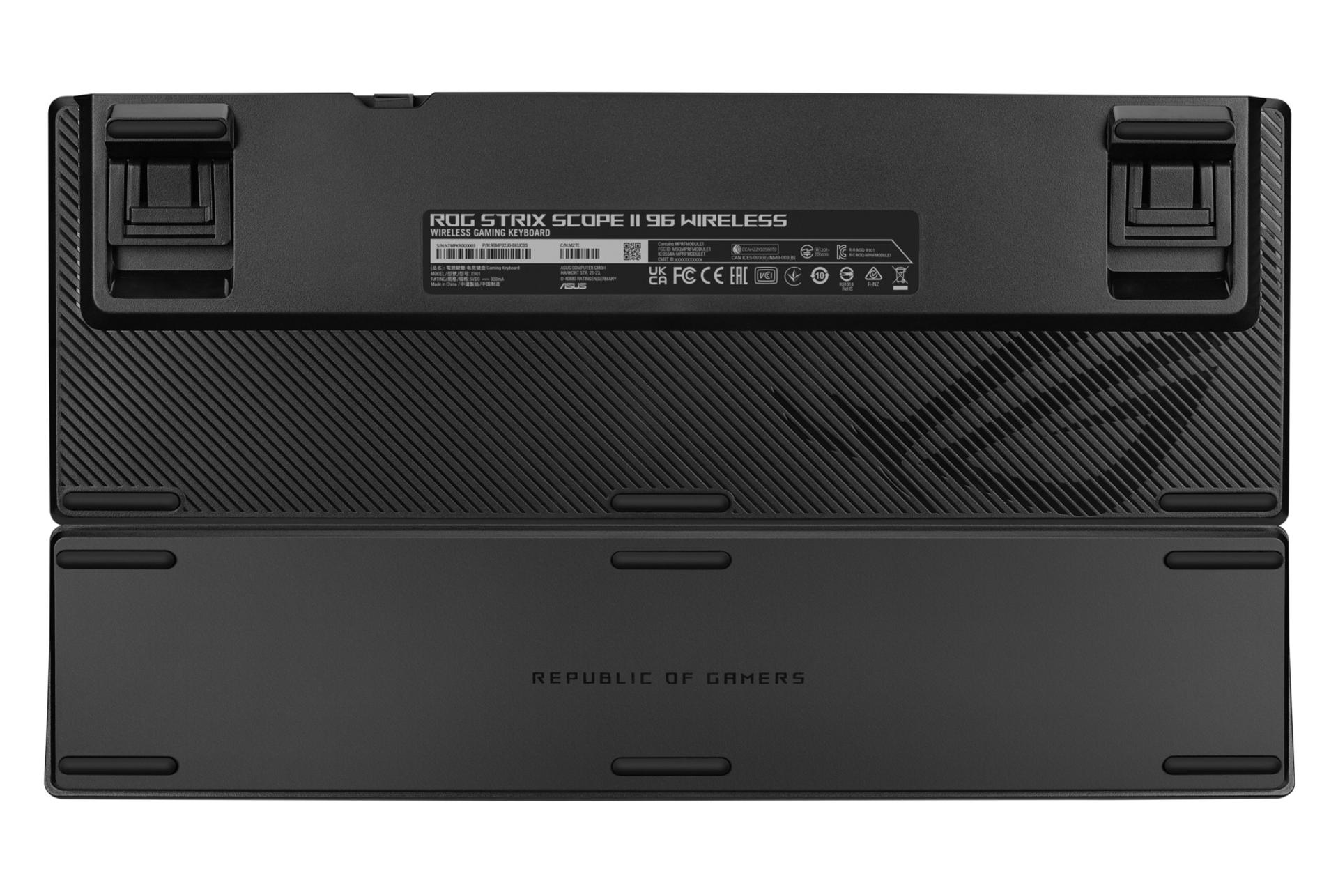 نمای پشت و بدنه کیبورد ایسوس ROG Strix Scope II 96