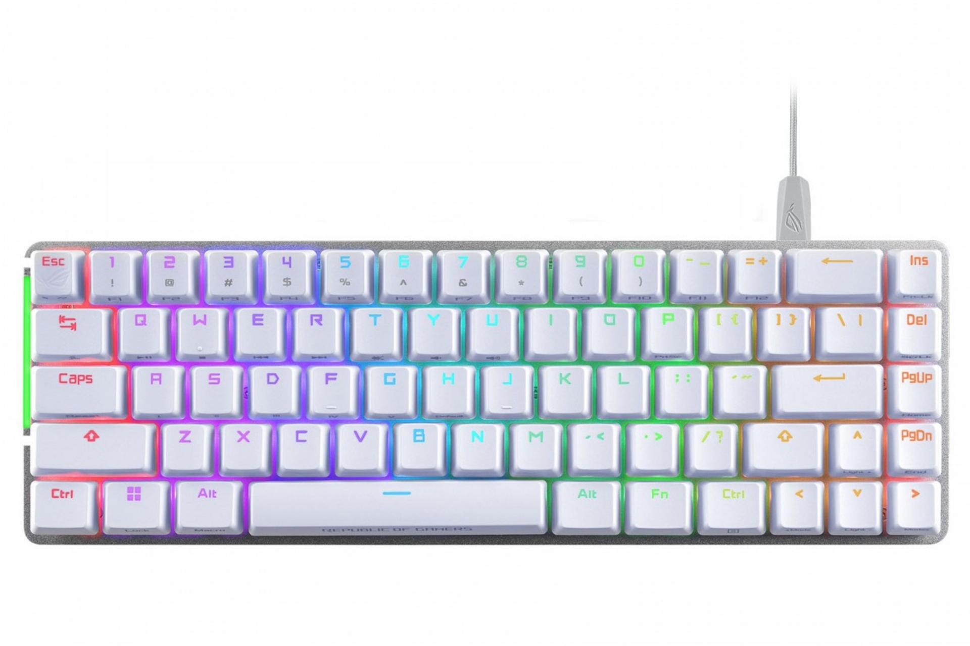 نمای بالا و نورپردازی کیبورد ایسوس ROG Falchion Ace