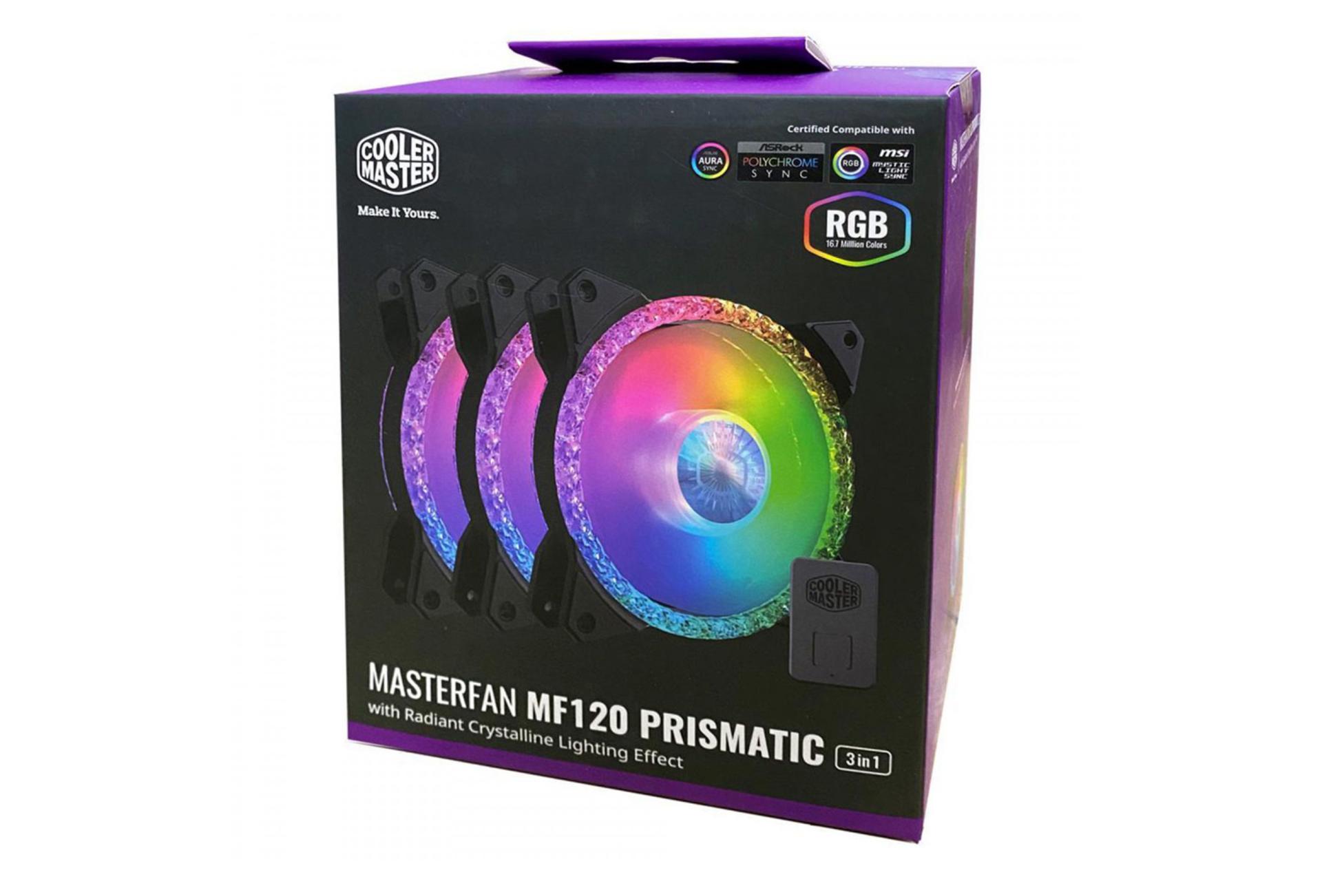 جعبه فن کیس کولر مستر MasterFan MF120 Prismatic 3in1