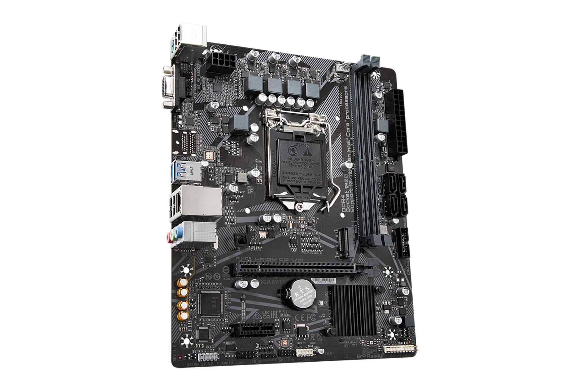 نمای کناری مادربرد گیگابایت GIGABYTE H510M S2 V2 (rev. 1.0)