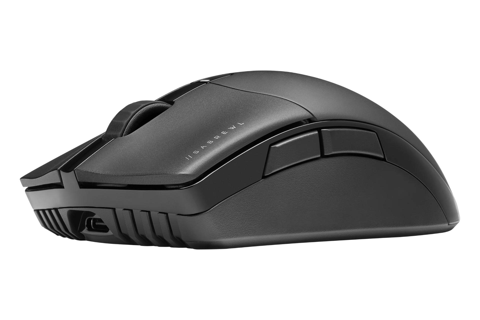 نمای چپ ماوس کورسیر Corsair SABRE RGB PRO WIRELESS CHAMPION و محل اتصال کابل شارژ