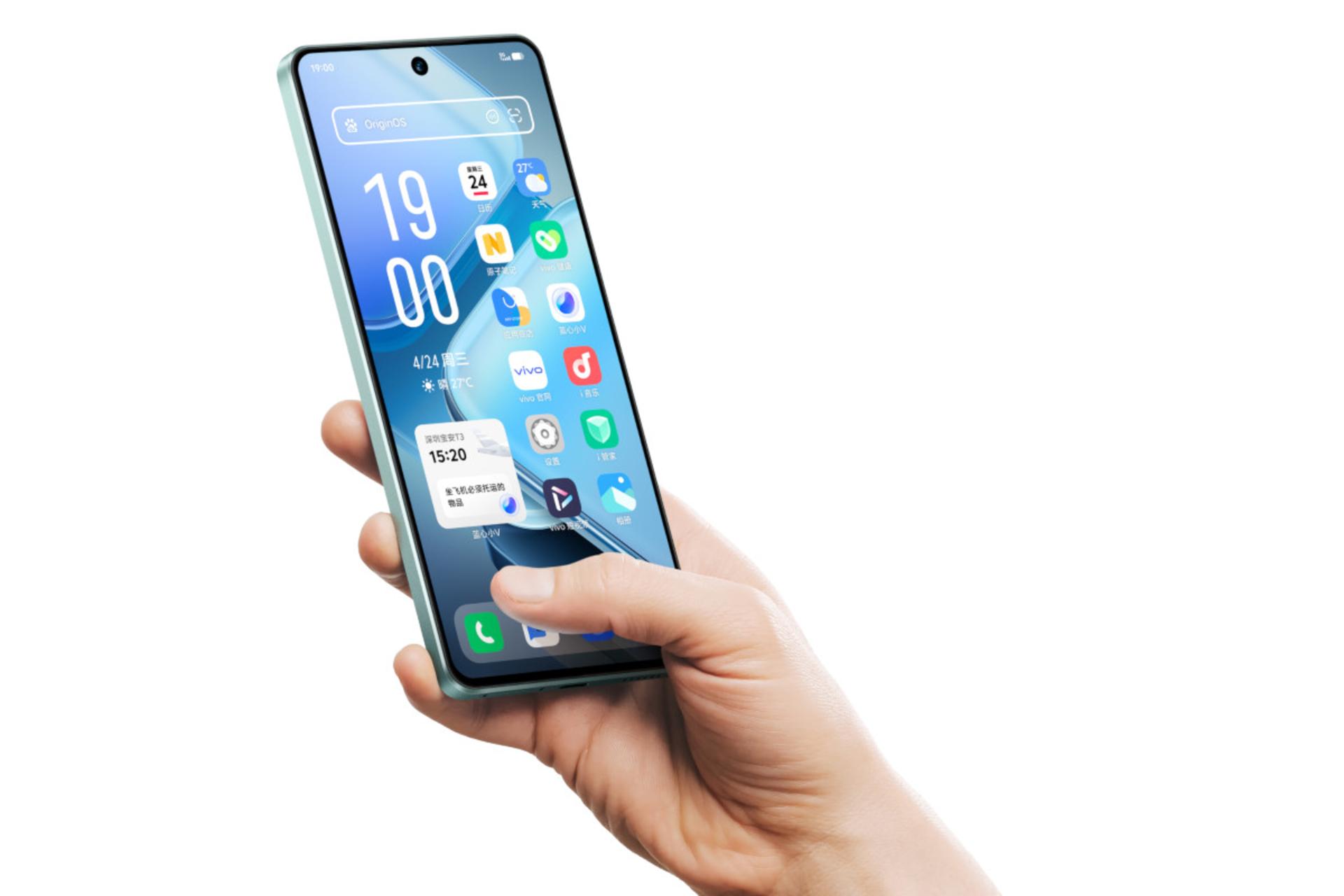 پنل جلو و صفحه نمایش گوشی موبایل iQOO Z9 توربو ویوو سبز / vivo iQOO Z9 Turbo