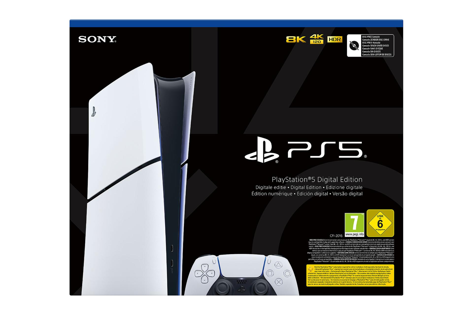 نمای جعبه کنسول بازی پلی استیشن 5 اسلیم دیجیتال سونی / Sony PlayStation 5 Slim Digital Edition