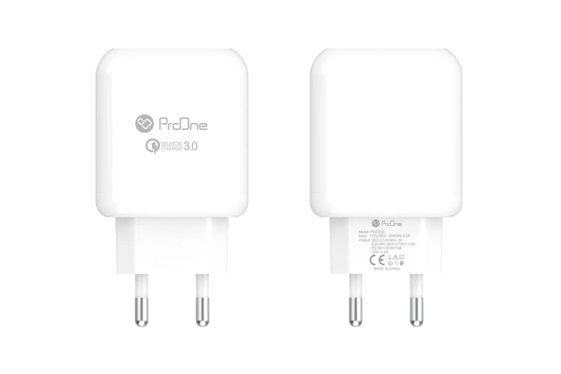نمای پشت و روی شارژر پرووان مدل-ProOne PWC550