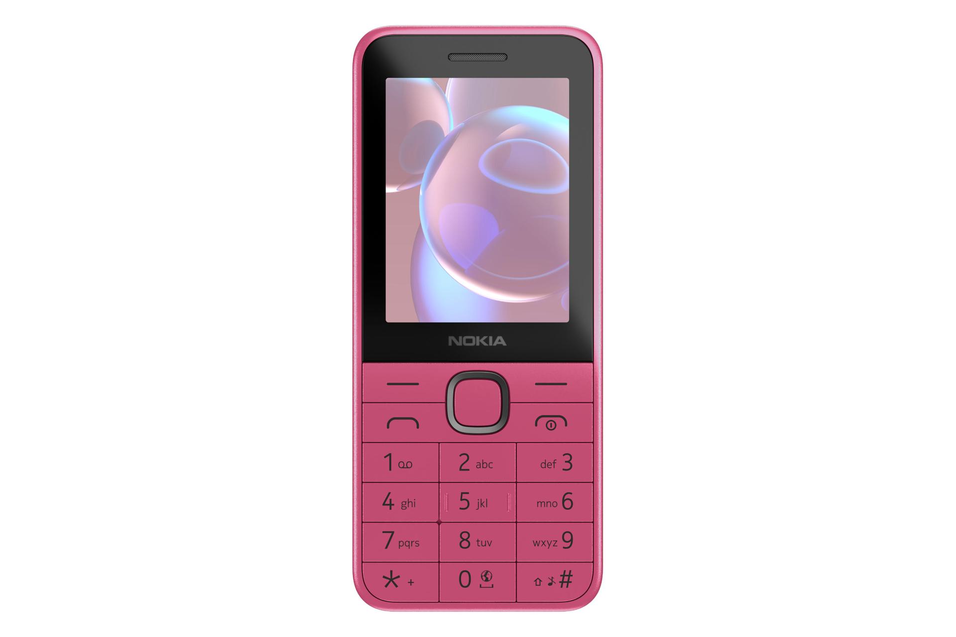 پنل جلو و صفحه کلید گوشی موبایل نوکیا 225 4G نسخه 2024 صورتی / Nokia 225 4G 2024
