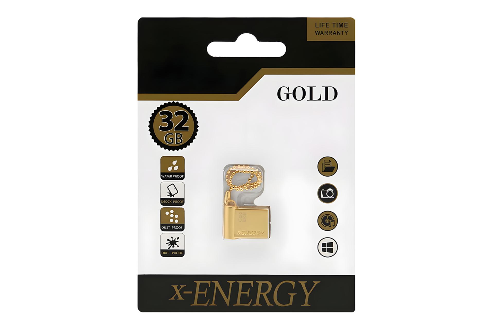 جعبه فلش مموری ایکس انرژی x-Energy Gold 32GB USB 2.0