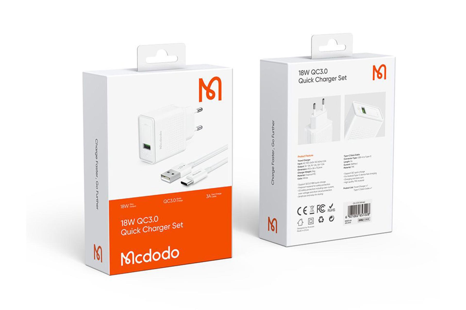 نمای بسته بندی شارژر دیواری مک دودو مدل-Mcdodo CH-5750