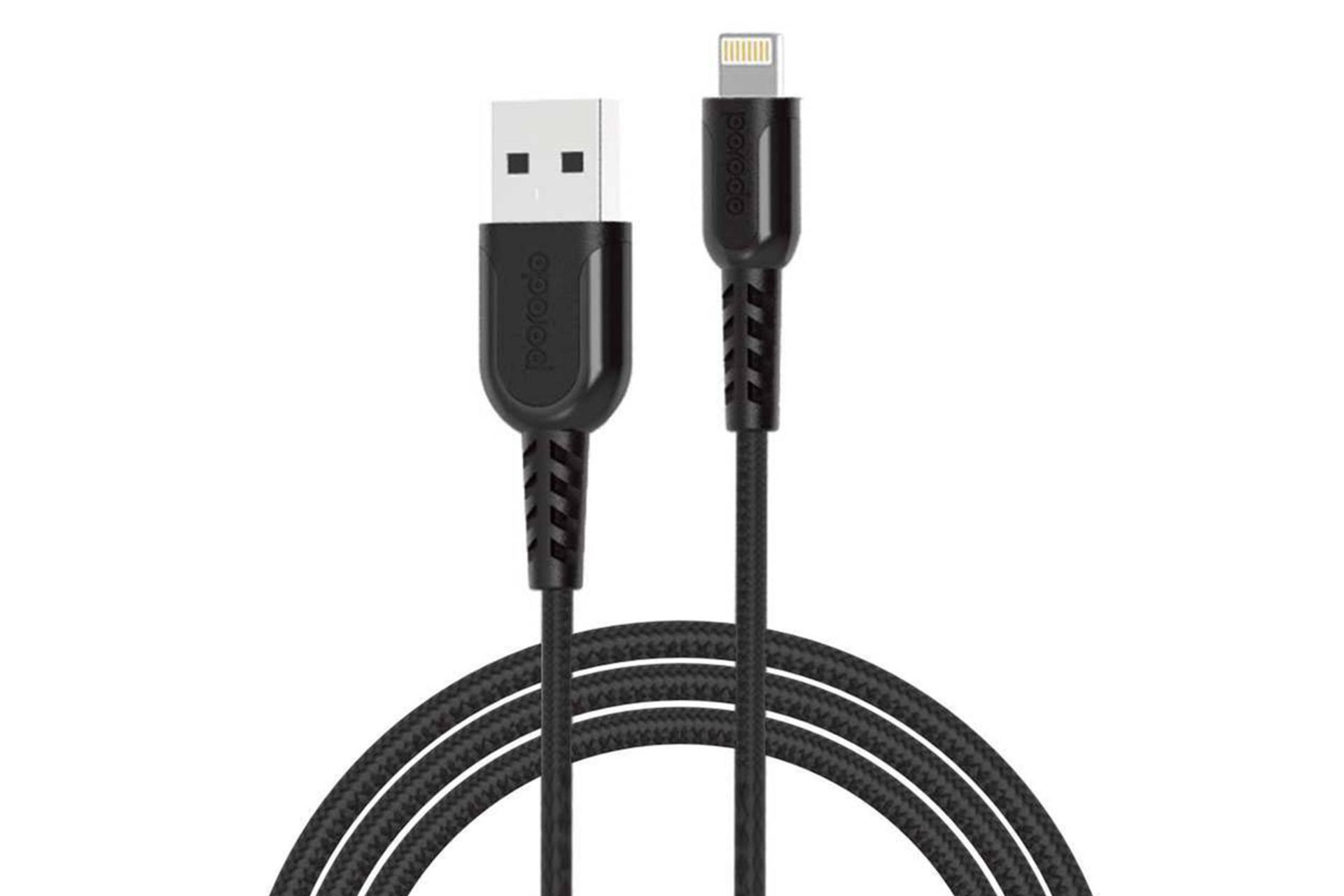 کابل شارژ USB پرودو Type-A به Lightning مدل PD-12TUBL با طول 1.2 متر