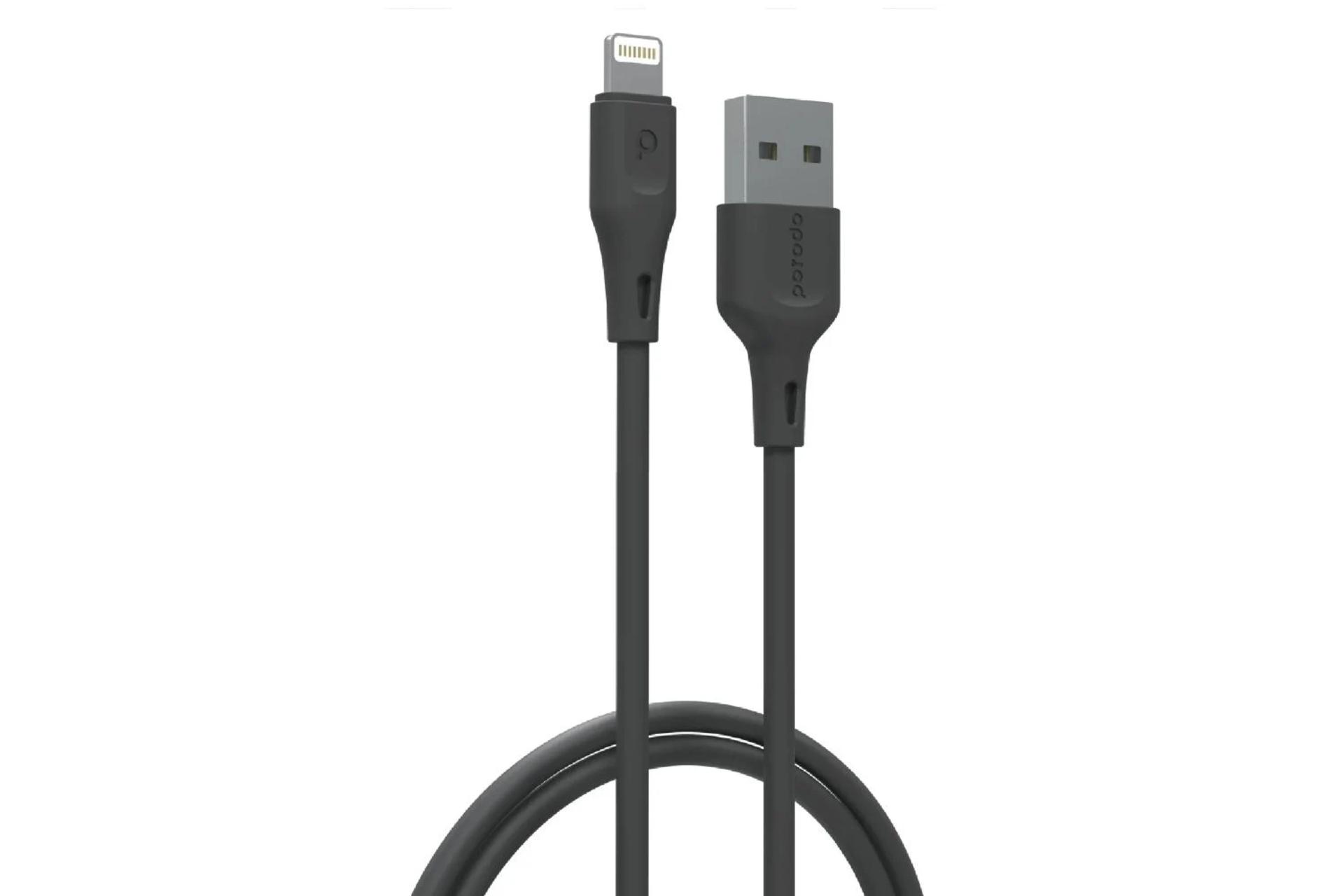 کابل شارژ USB پرودو Type-A به Lightning مدل PD-U3LC با طول 3 متر رنگ مشکی