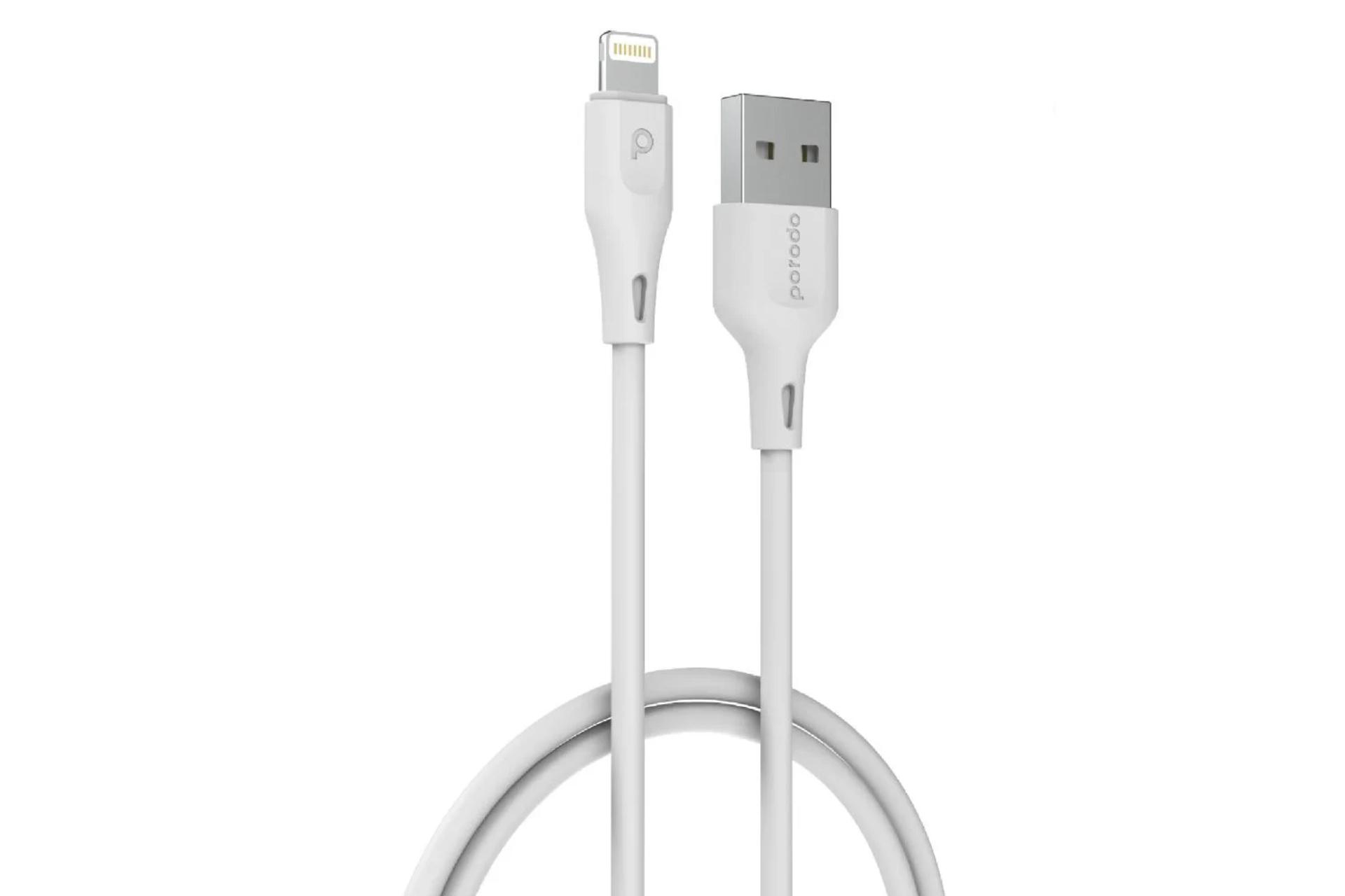 کابل شارژ USB پرودو Type-A به Lightning مدل PD-U3LC با طول 3 متر رنگ سفید