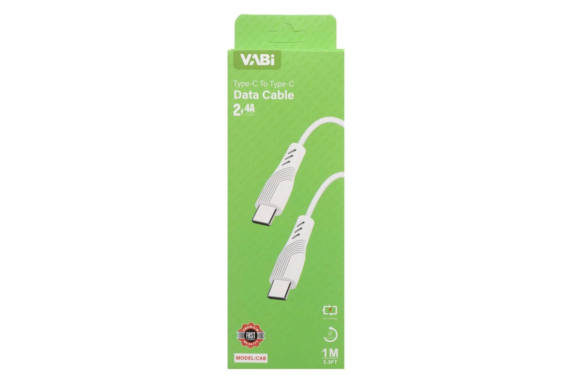 جعبه کابل شارژ USB وابی Type-C به Type-C مدل CA8 با طول 1 متر