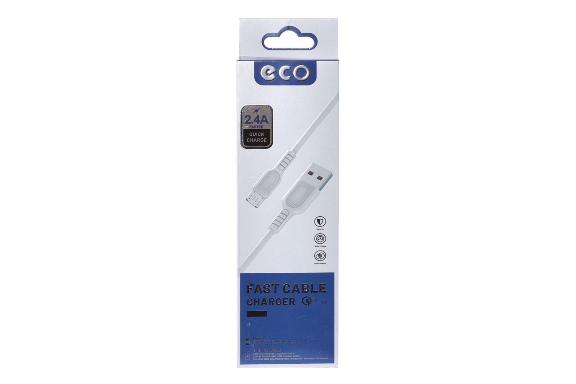 جعبه کابل شارژ USB اکو Type-A به Micro-USB مدل A86 با طول 1 متر