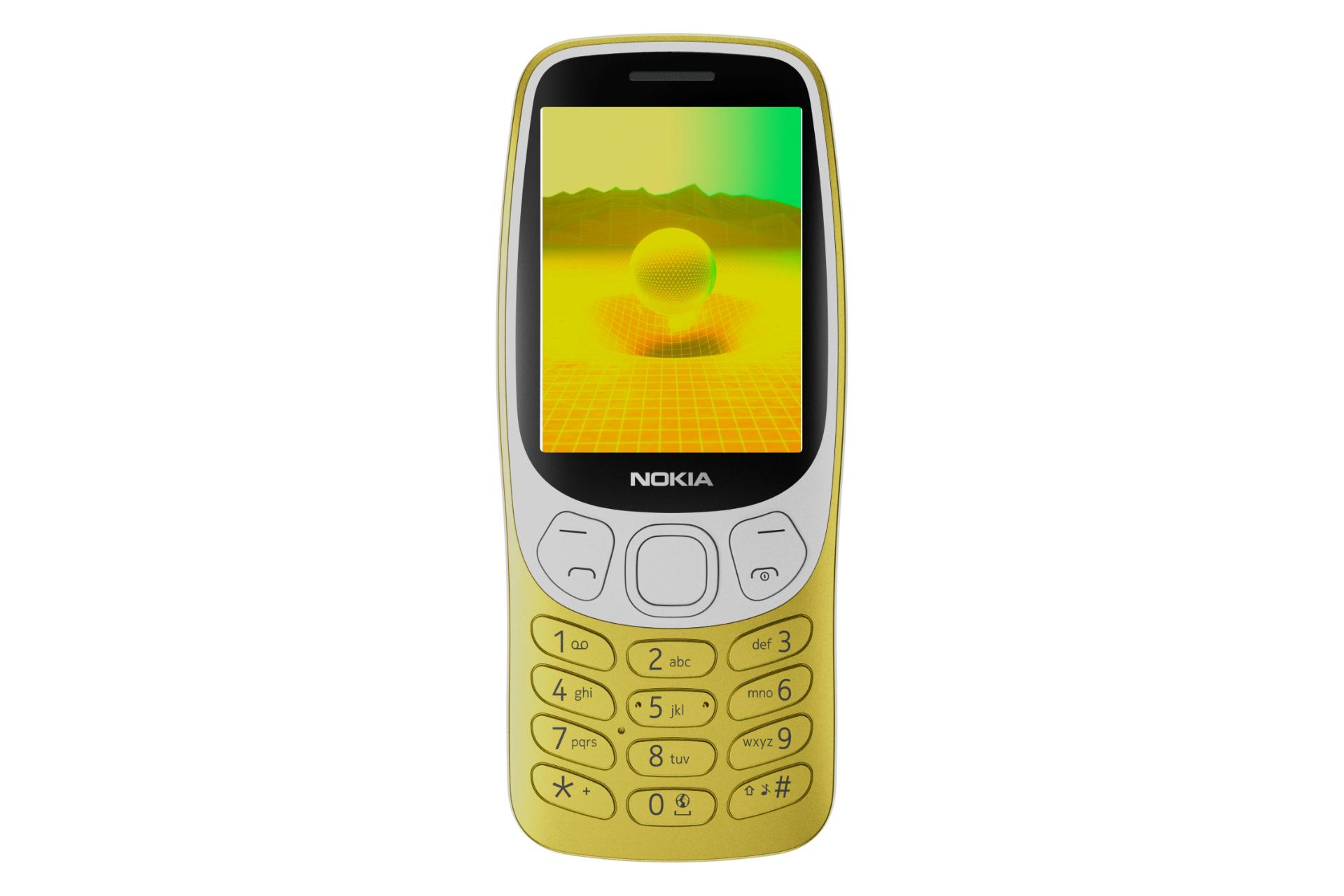 پنل جلو و صفحه کلید گوشی موبایل نوکیا Nokia 3210 طلایی