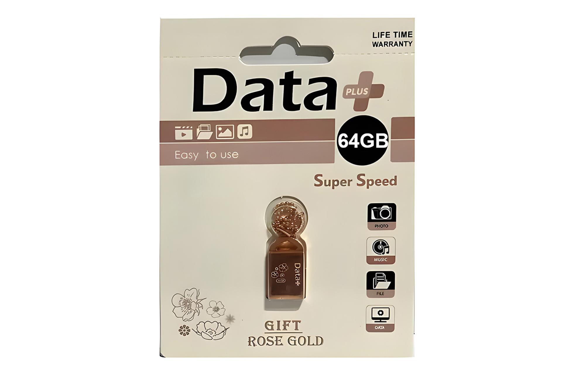 جعبه فلش مموری دیتاپلاس مدل رزگلد Data+ Rose Gold 64GB USB 3.0