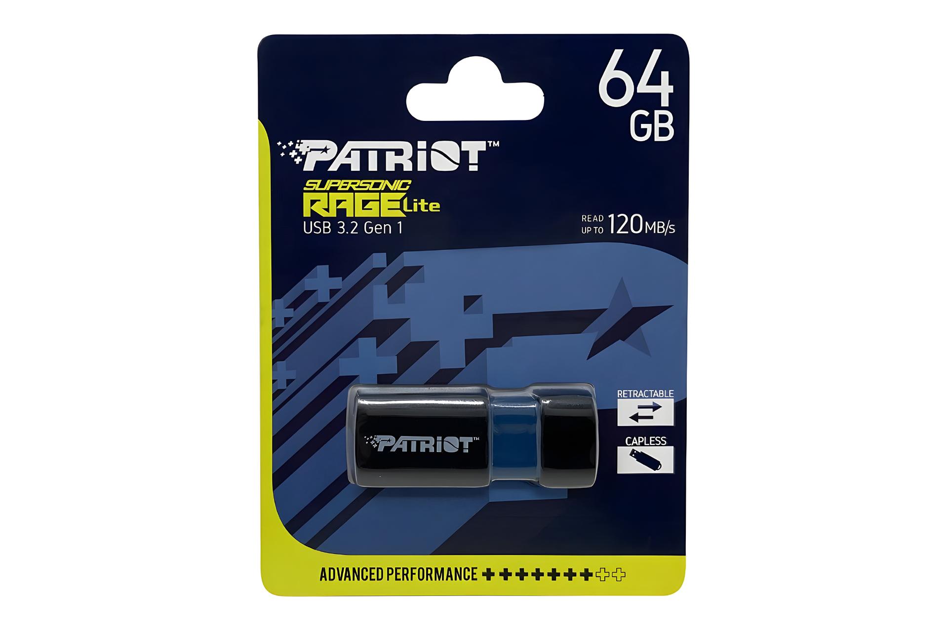 جعبه فلش مموری پاتریوت Patriot Supersonic Rage Lite 64GB USB 3.2