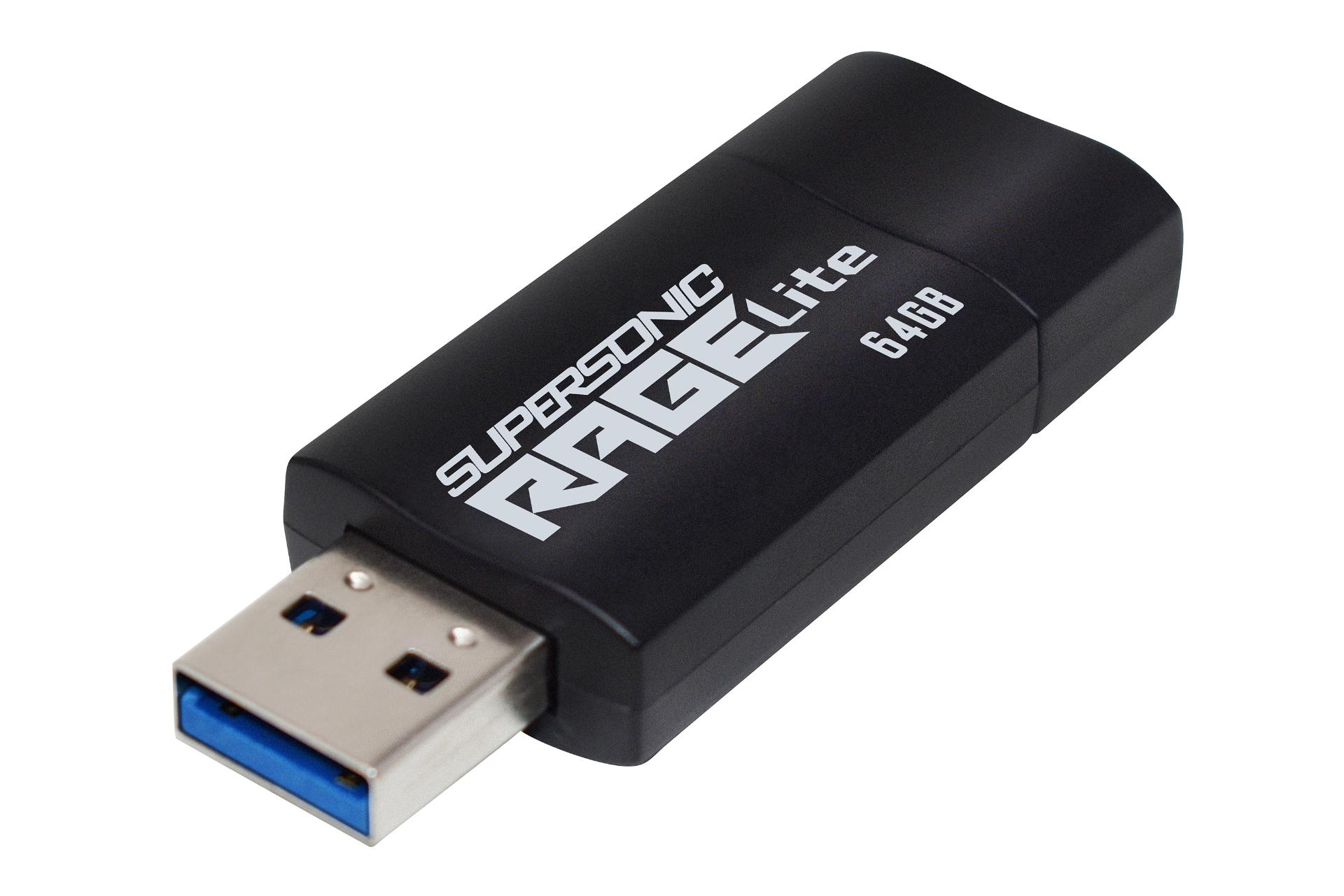 نمای کناری فلش مموری پاتریوت Patriot Supersonic Rage Lite 64GB USB 3.2