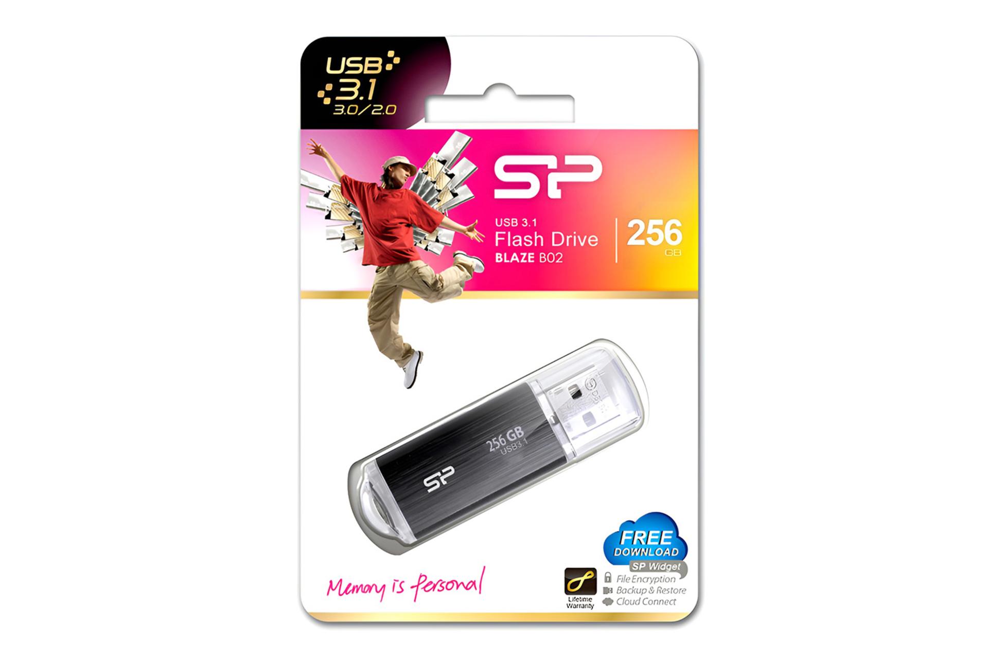 جعبه فلش مموری سیلیکون پاور Silicon Power Blaze B02 256GB USB 3.1