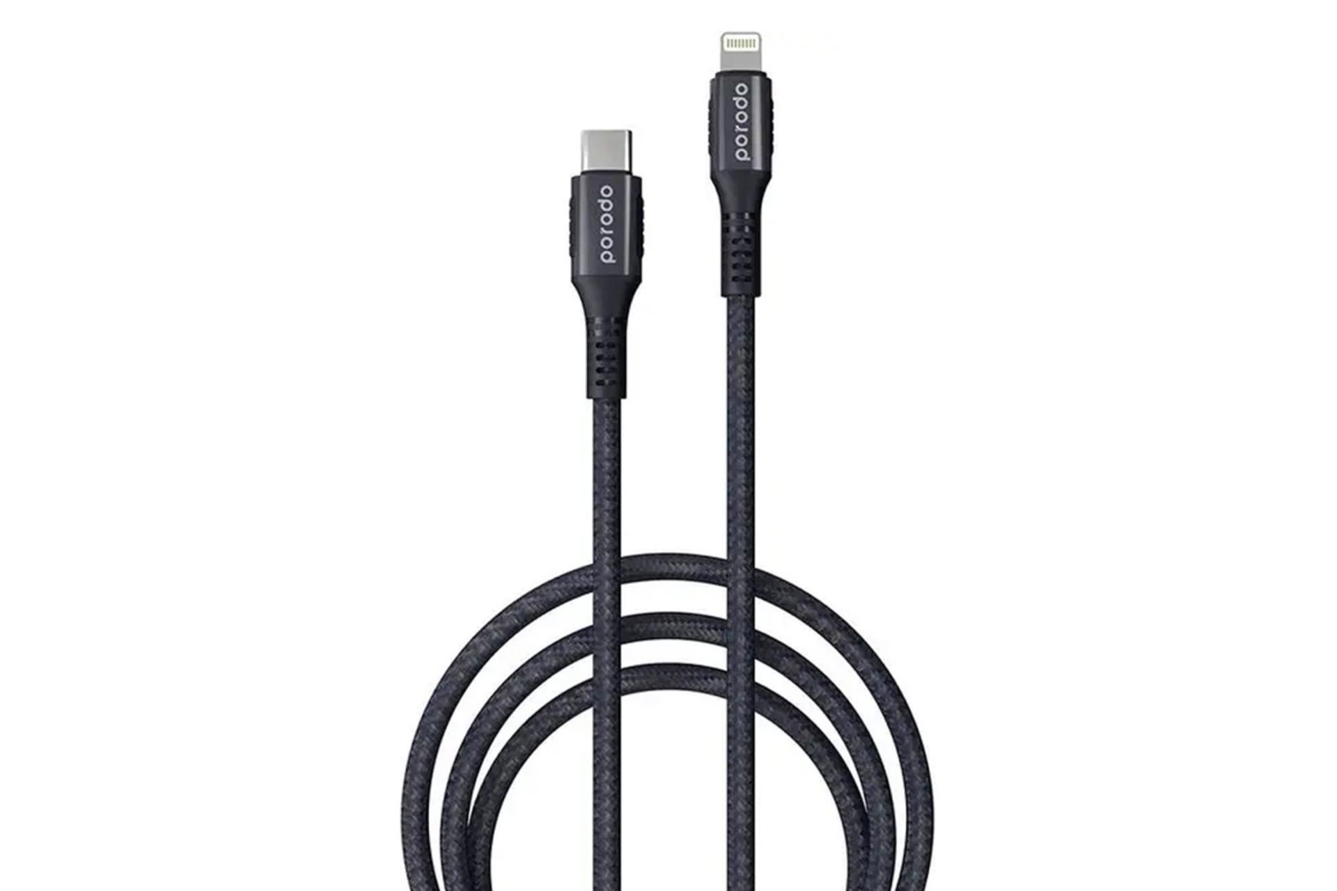 کابل شارژ USB پرودو Type-C به Lightning مدل Braided & Aluminum با طول 2 متر