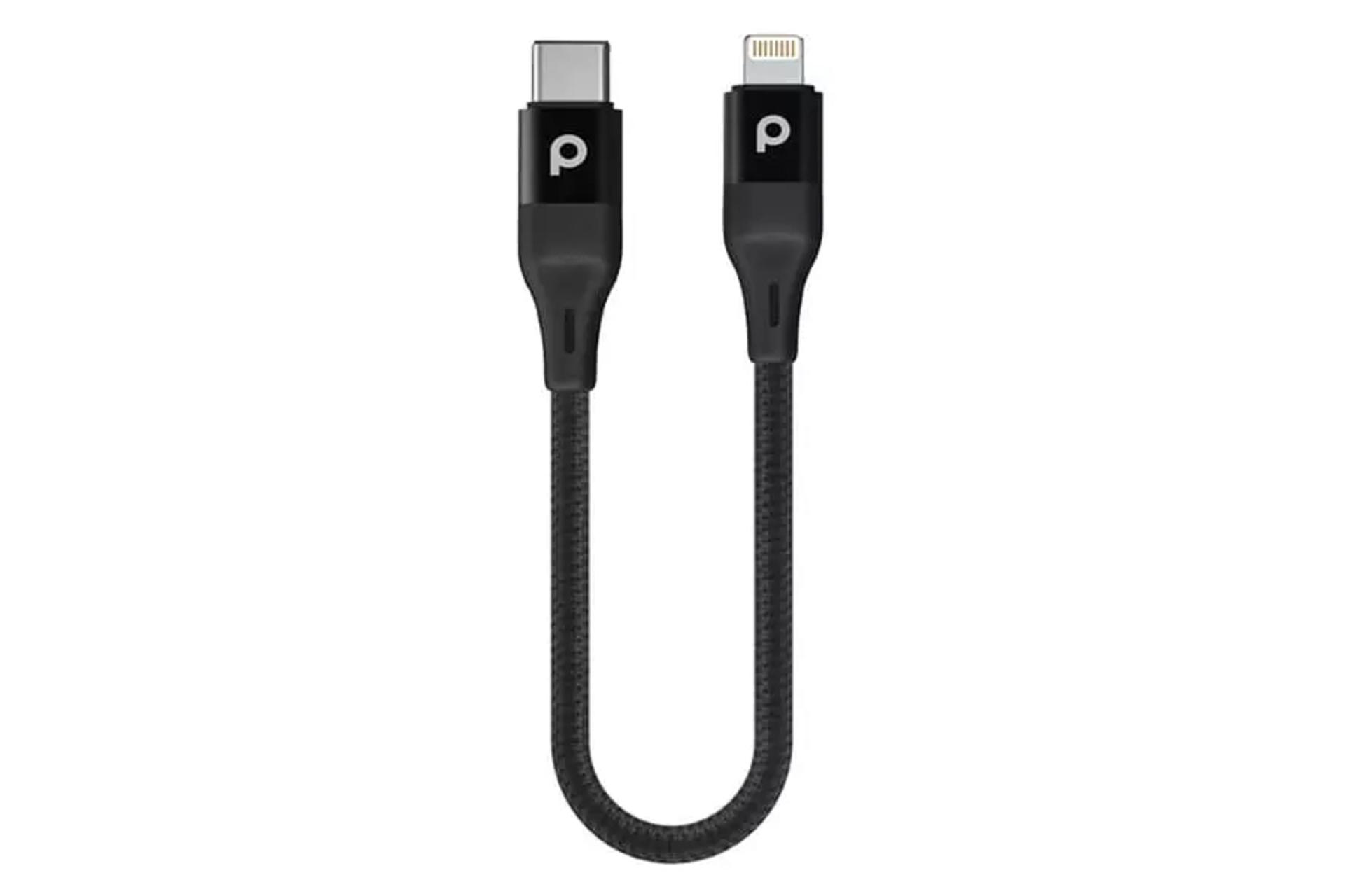 کابل شارژ USB پرودو Type-C به Lightning مدل Aluminum Braided با طول 0.25 متر