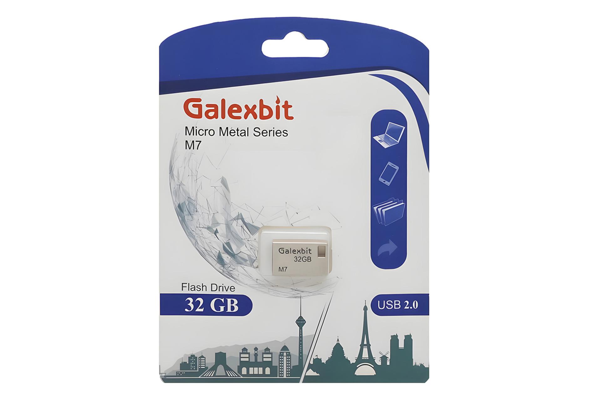 جعبه فلش مموری گلکسبیت Galexbit Micro Metal M7 32GB USB 2.0