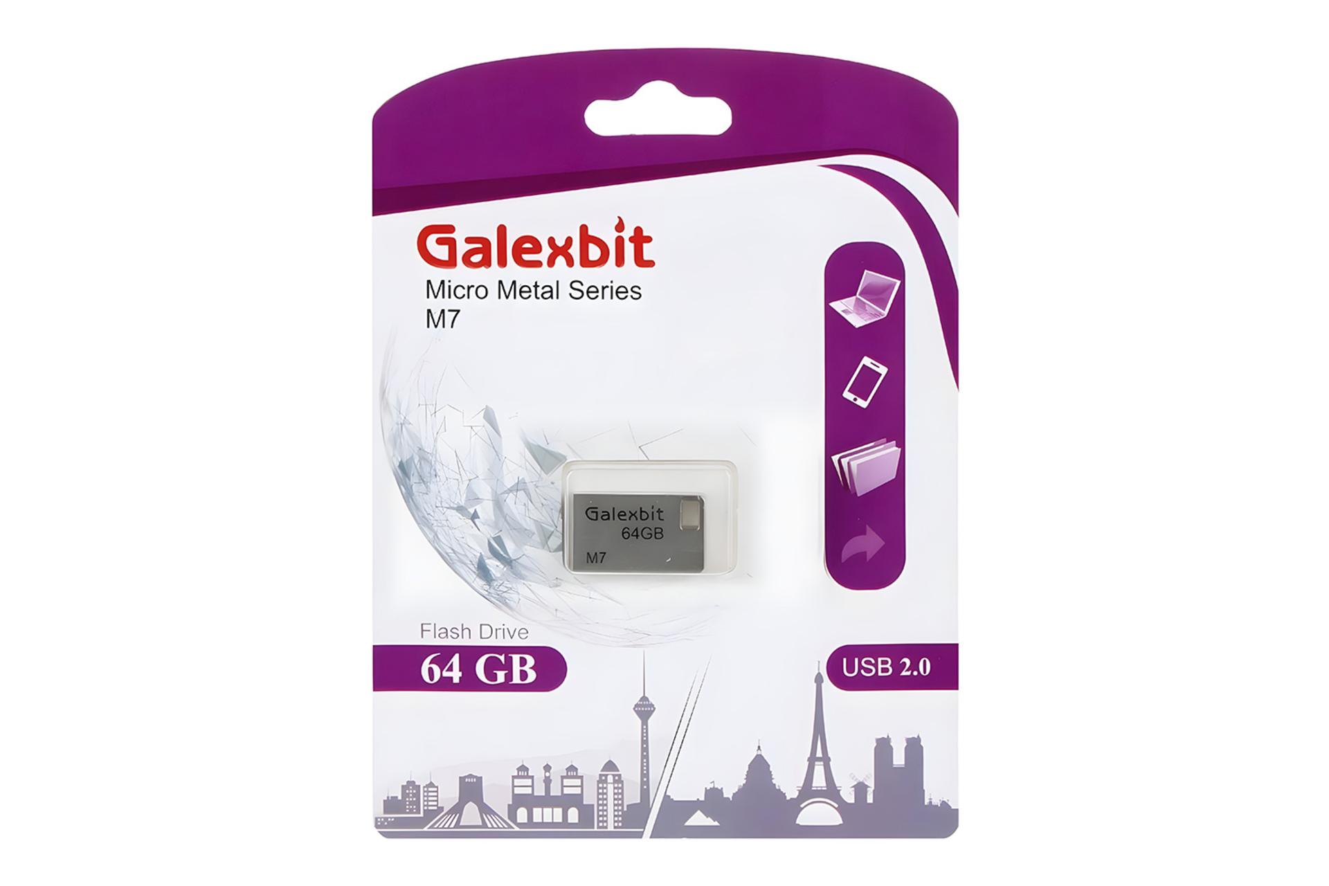 جعبه فلش مموری گلکسبیت Galexbit Micro Metal M7 64GB USB 2.0