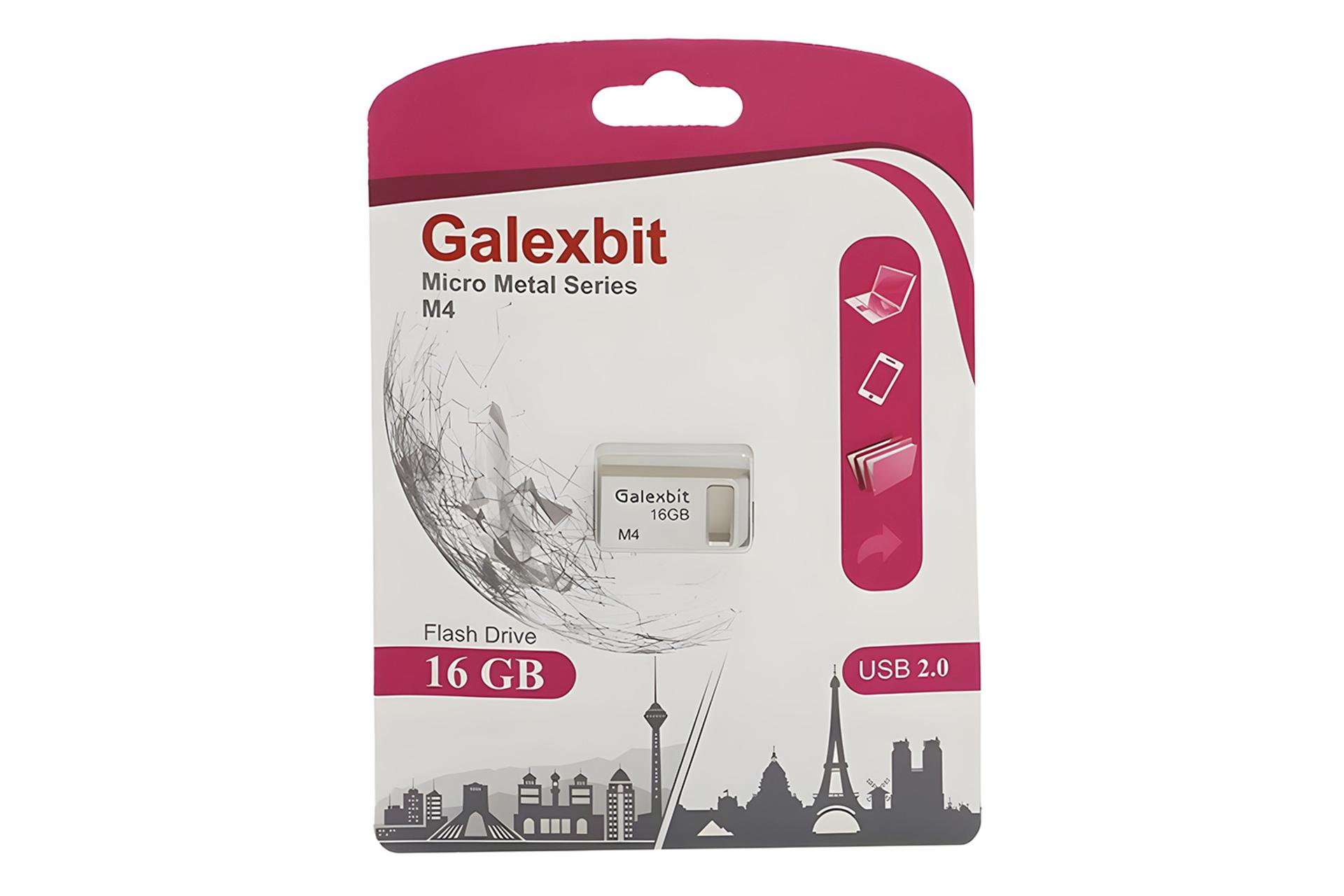 جعبه فلش مموری گلکسبیت Galexbit Micro Metal M4 16GB USB 2.0