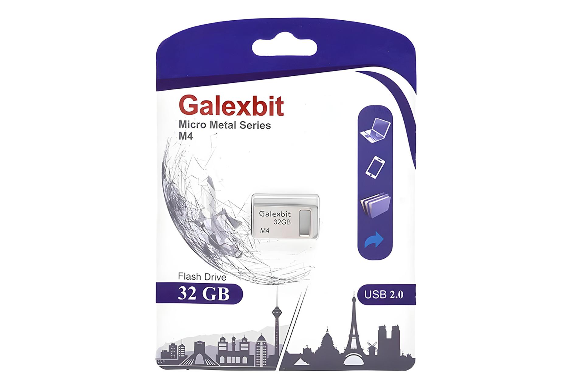 جعبه فلش مموری گلکسبیت Galexbit Micro Metal M4 32GB USB 2.0