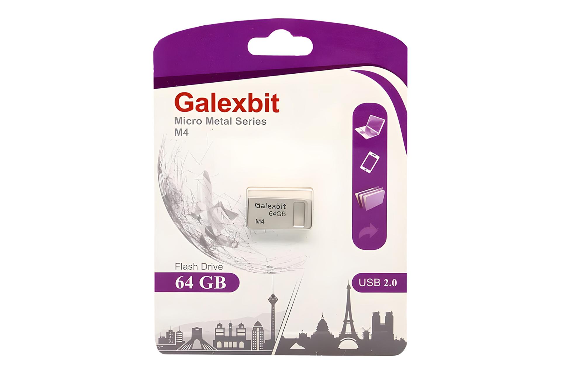 جعبه فلش مموری گلکسبیت Galexbit Micro Metal M4 64GB USB 2.0