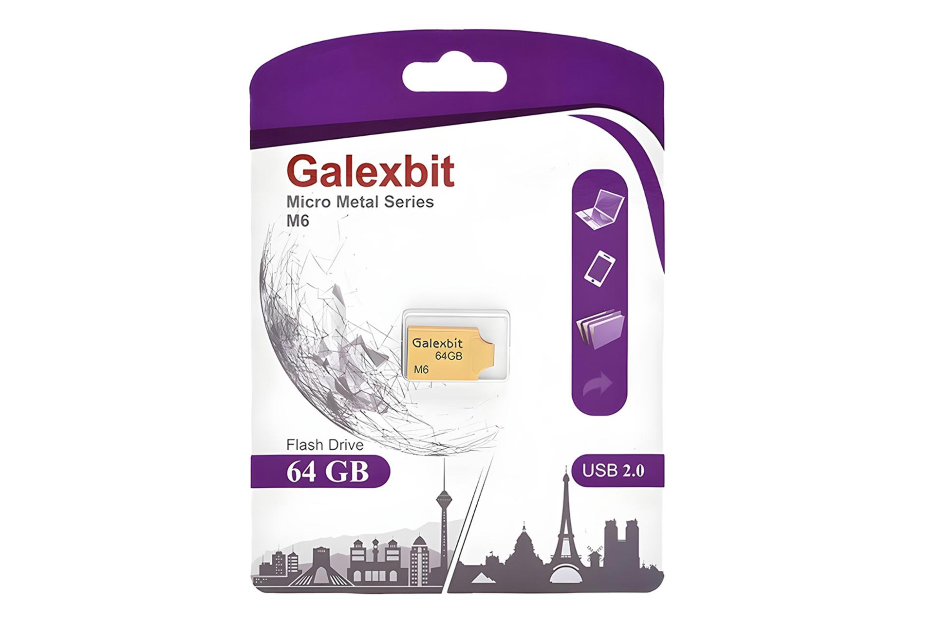 جعبه فلش مموری گلکسبیت Galexbit Micro Metal M6 64GB USB 2.0