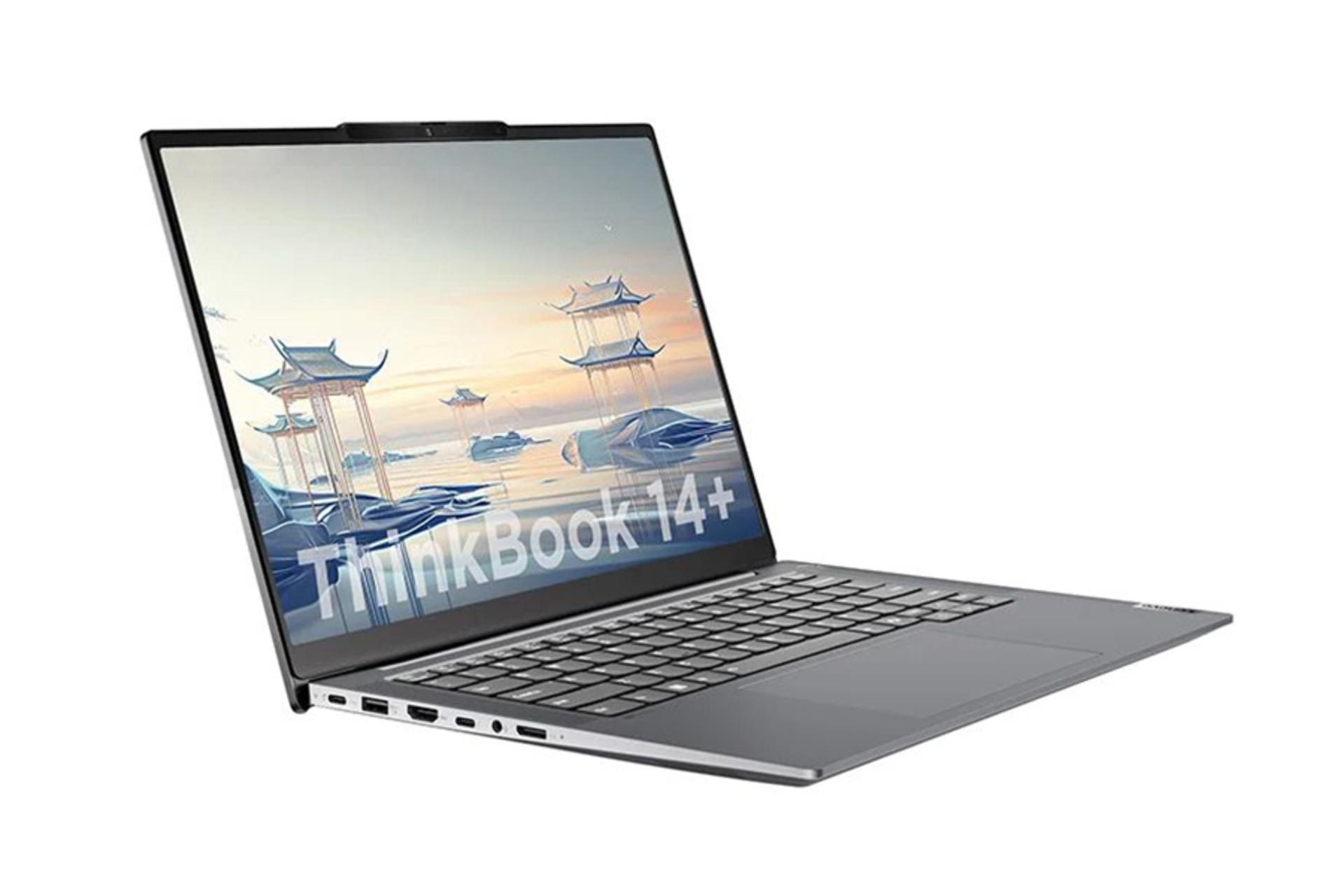 لپ تاپ لنوو Lenovo ThinkBook 14+ نمای چپ صفحه نمایش و درگاه ها