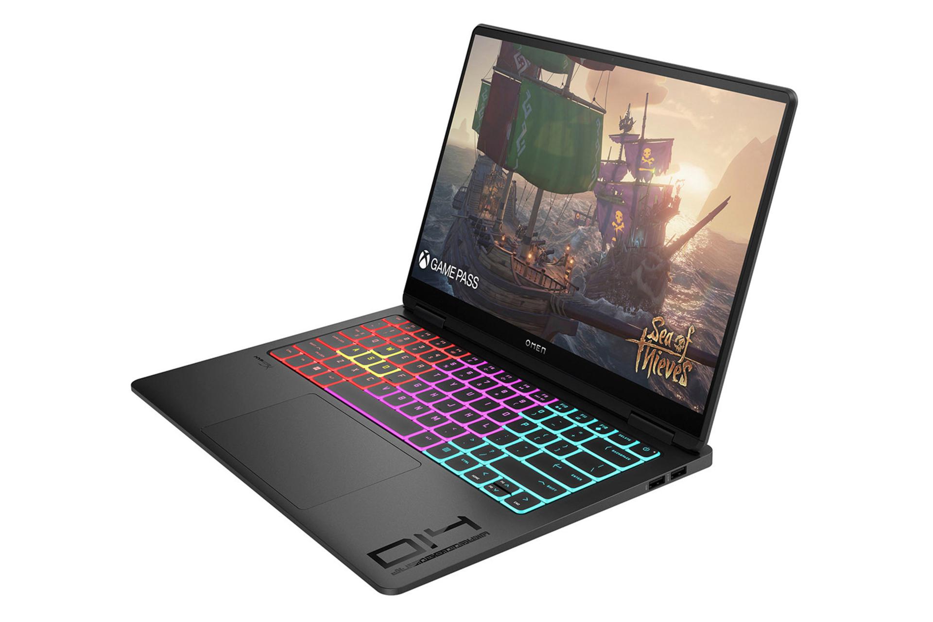 لپ تاپ اچ پی HP OMEN 14 Slim نمای راست و درگاه ها