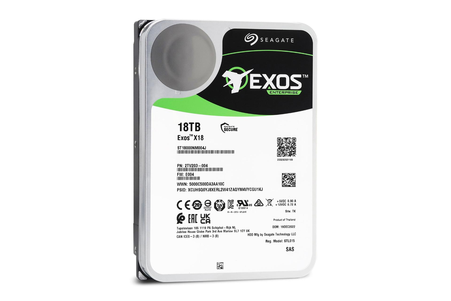 نمای کناری هارد دیسک سیگیت Seagate Exos X18 ST18000NM004J SAS 3.5 Inch 18TB